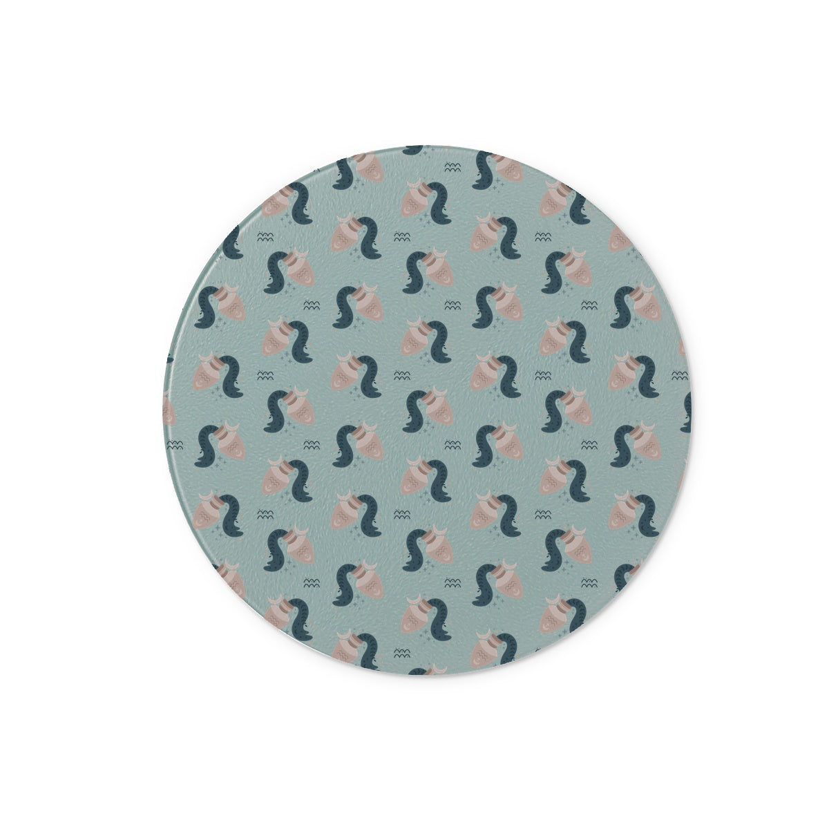 Aquarius Pattern Glass Chopping Board