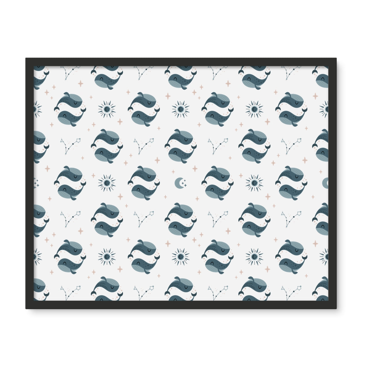 Pisces Pattern Framed Photo Tile
