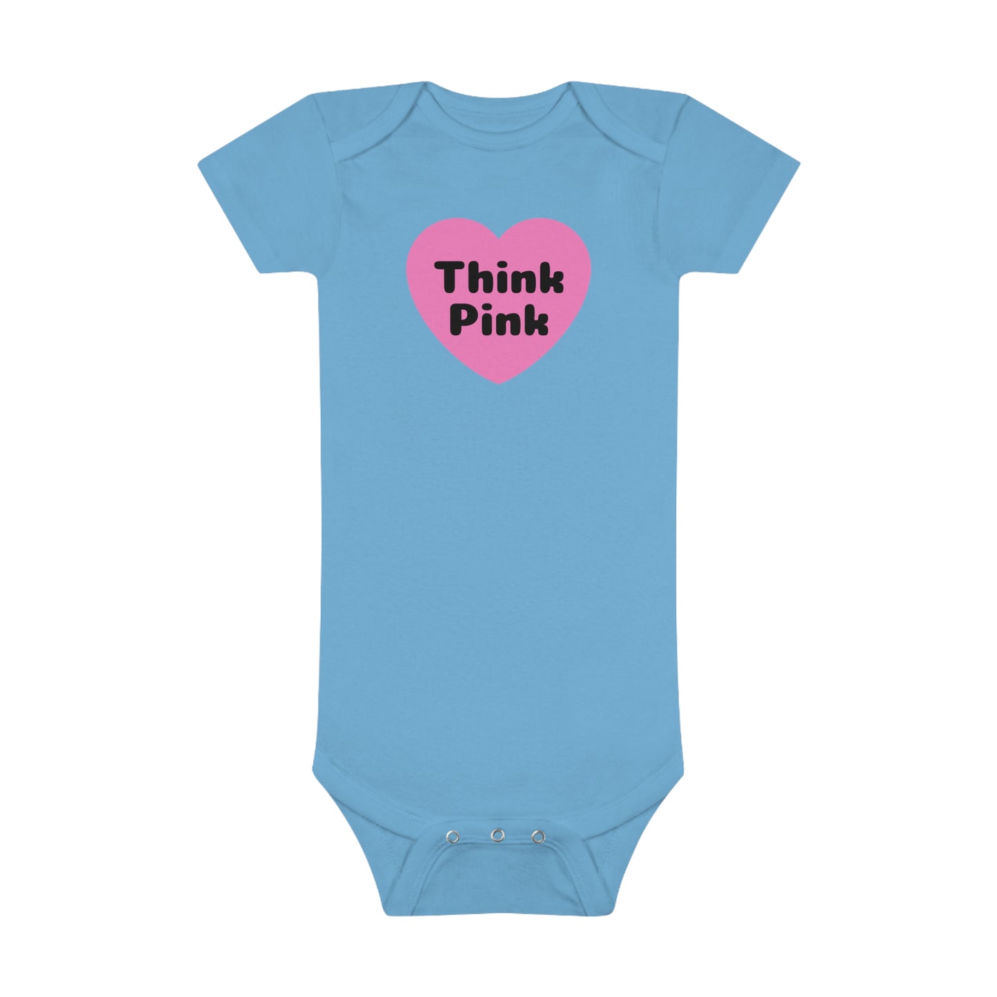 Think Pink, Think Pink Onesie, Think Pink Bodysuit, Think Pink Jumpsuit, Breast Cancer Awareness, Baby Short Sleeve Onesie®