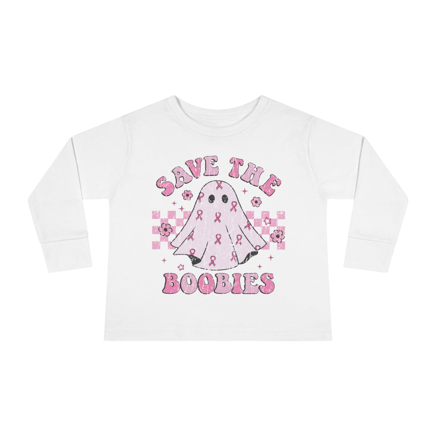 Save The Boobies Toddler Long Sleeve Tee