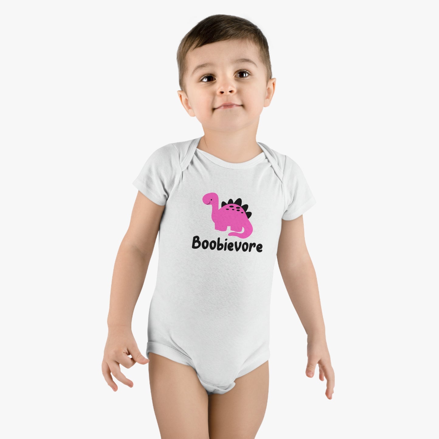 Boobievore Breast Cancer Awareness Onesie, Jumpsuit, Baby Short Sleeve Onesie®