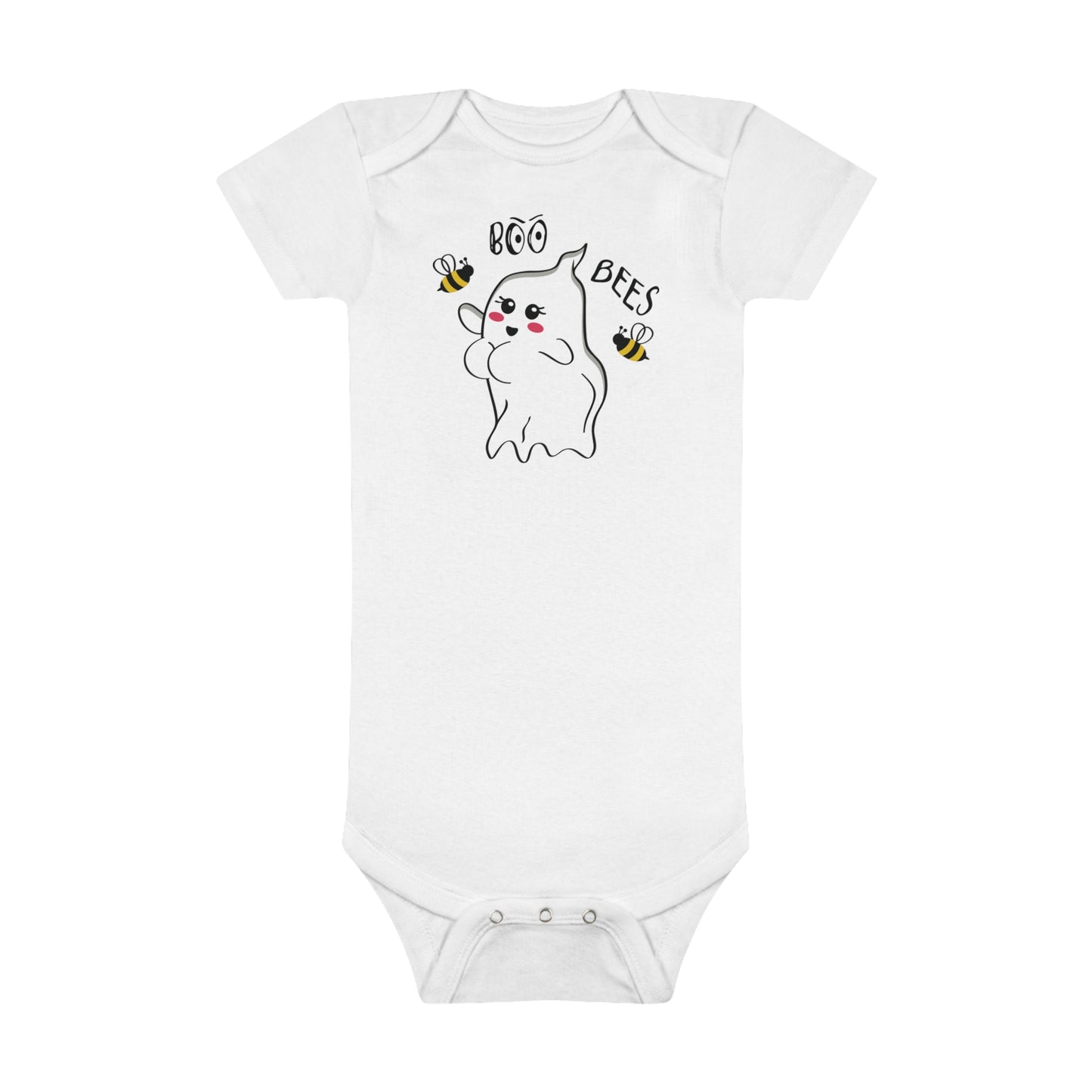 Boo Bees Breast Cancer Awareness Halloween, Bodysuit, Baby Short Sleeve Onesie®