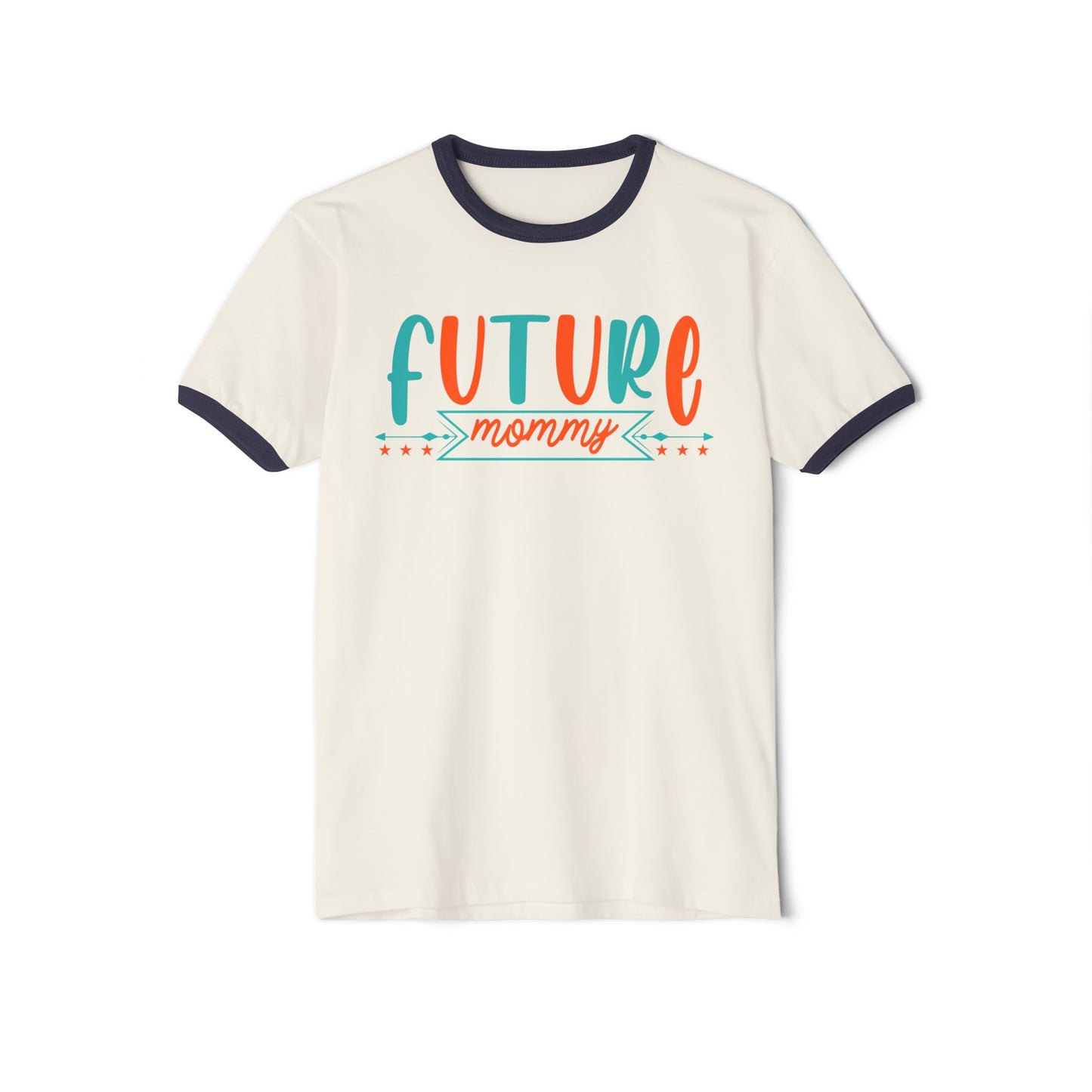 Future Mommy, Future Mommy Tee, Future Mommy Ringer Tee, Future Mommy Tee, Pregnancy Tee, Pregnancy Ringer Tee, Unisex Cotton Ringer T-Shirt