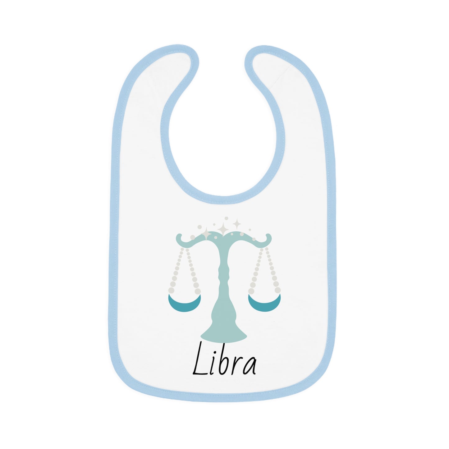 Libra Bib, Libra Baby Bib, Zodiac Sign Bib, Baby Contrast Trim Jersey Bib
