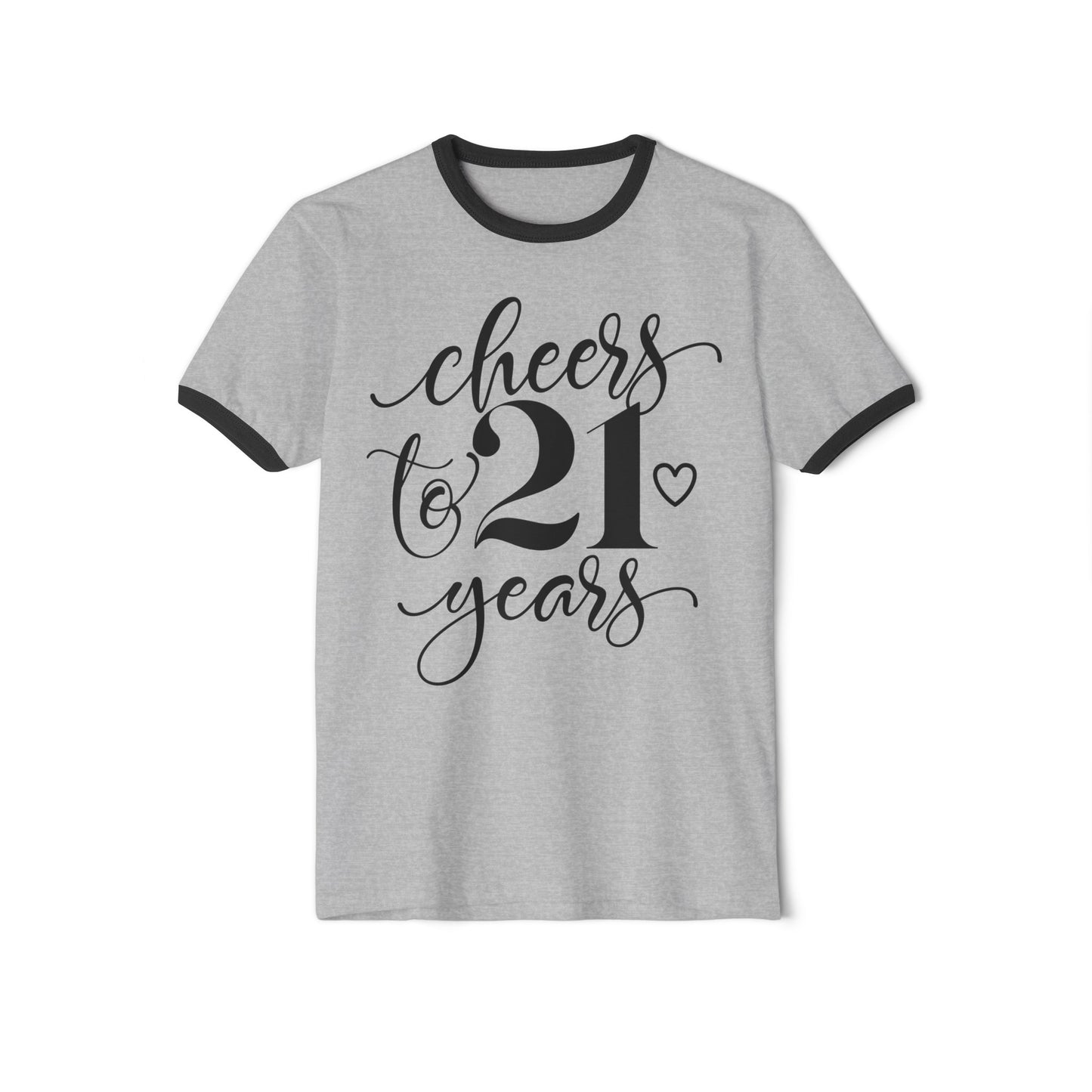 Cheers To 21 Years, 21st birthday Tee, 21st Birthday Ringer Tee, Birthday tee, Unisex Cotton Ringer T-Shirt