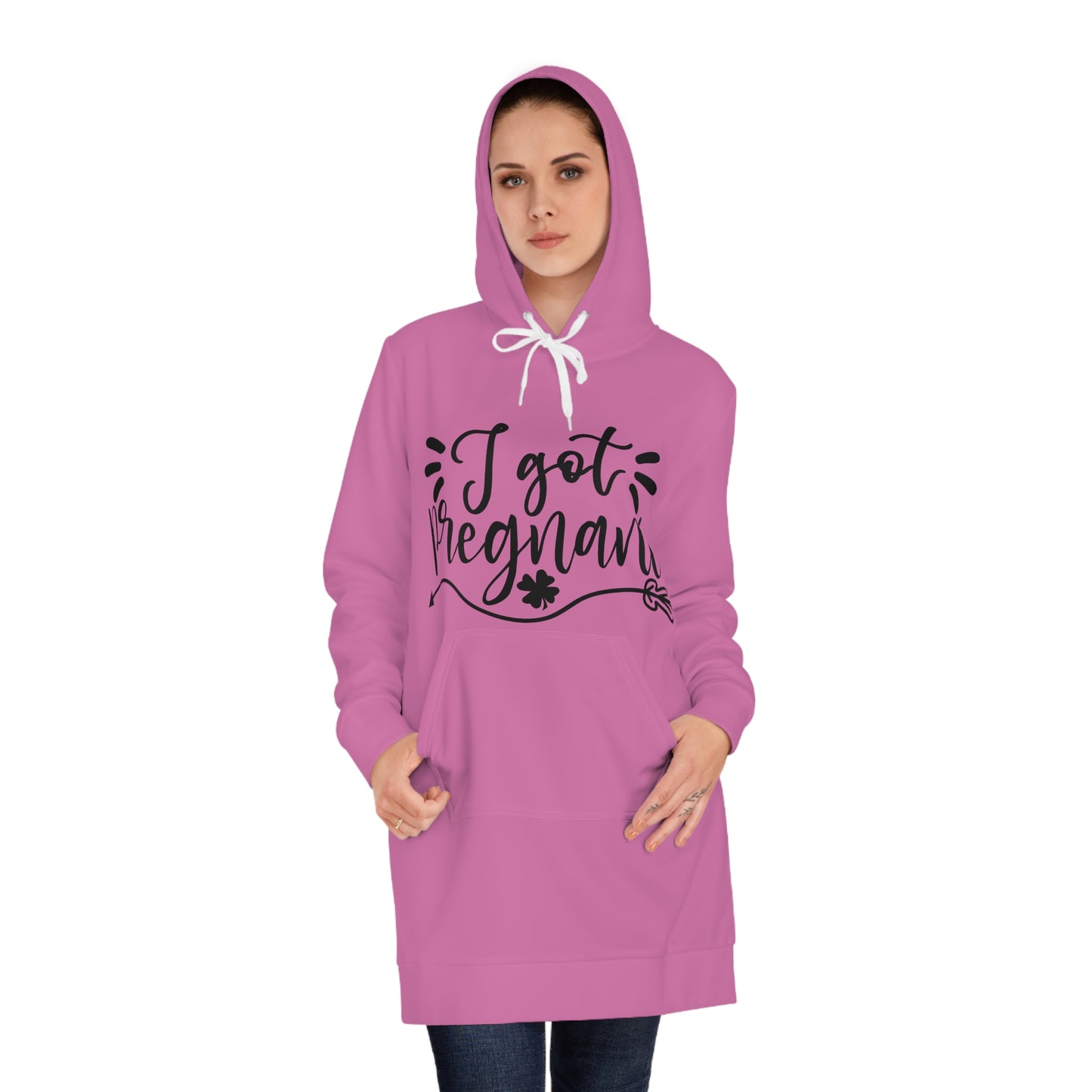 I Got Pregnant Pregnant Women's Hoodie Dress (AOP)