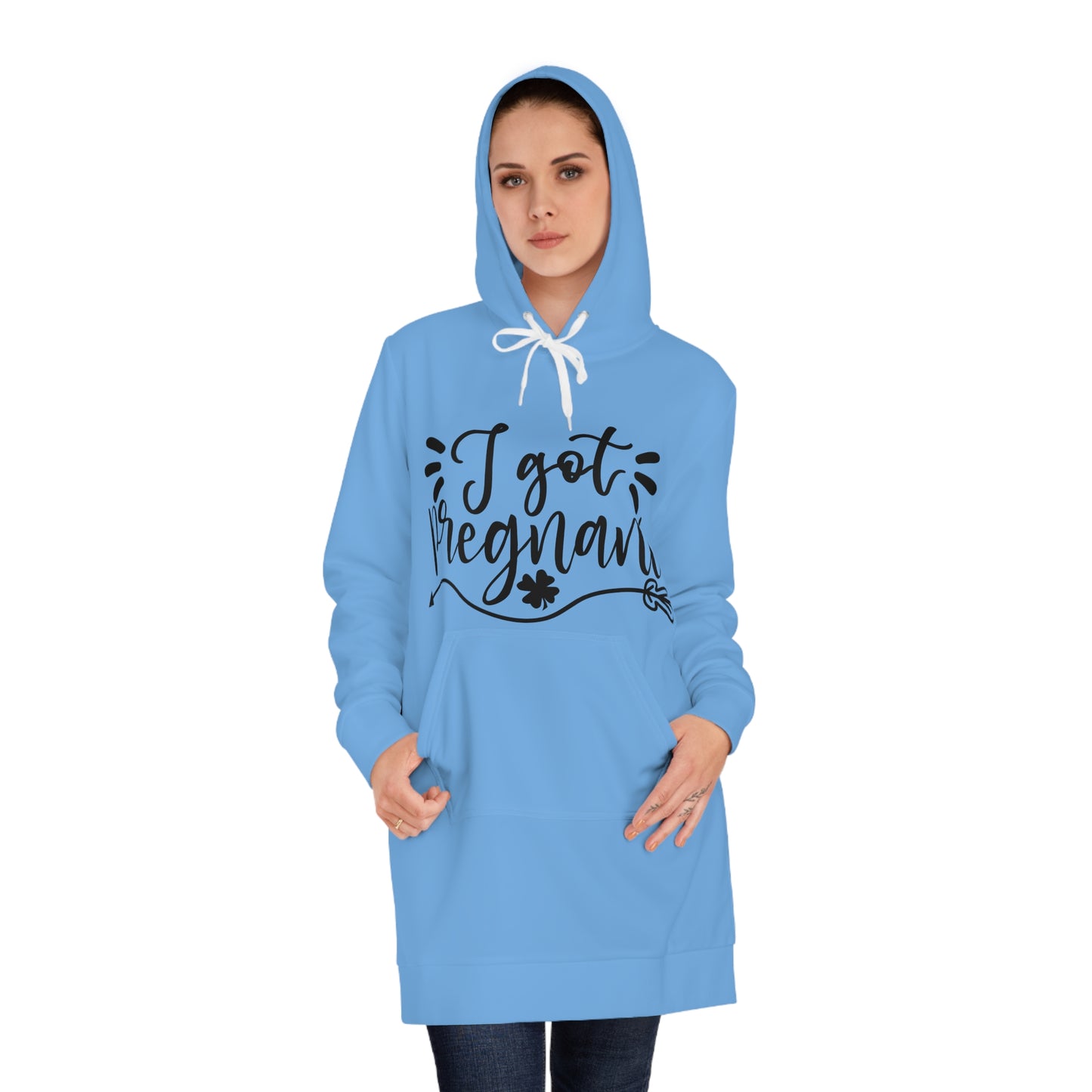 I Got Pregnant Pregnant Women's Hoodie Dress (AOP)