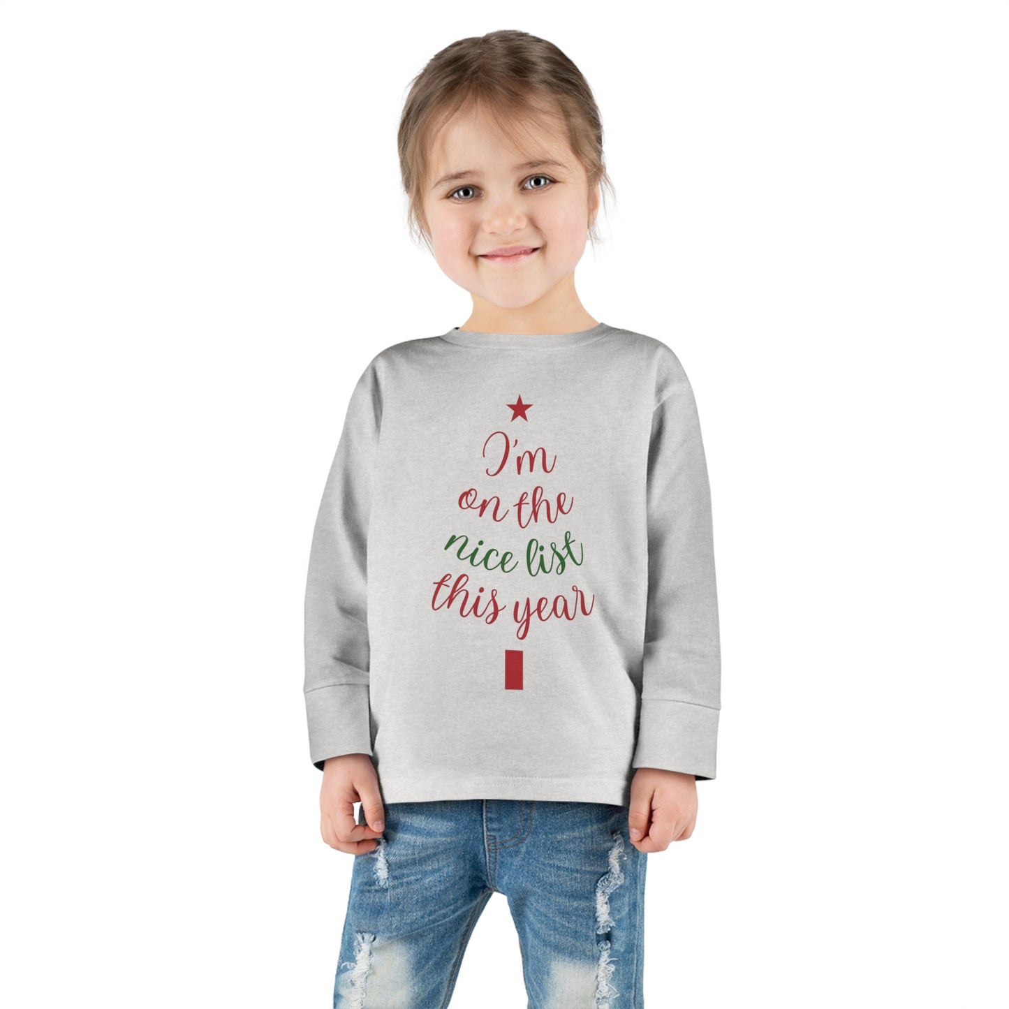 I'm on The Nice List This Year Toddler Long Sleeve Tee