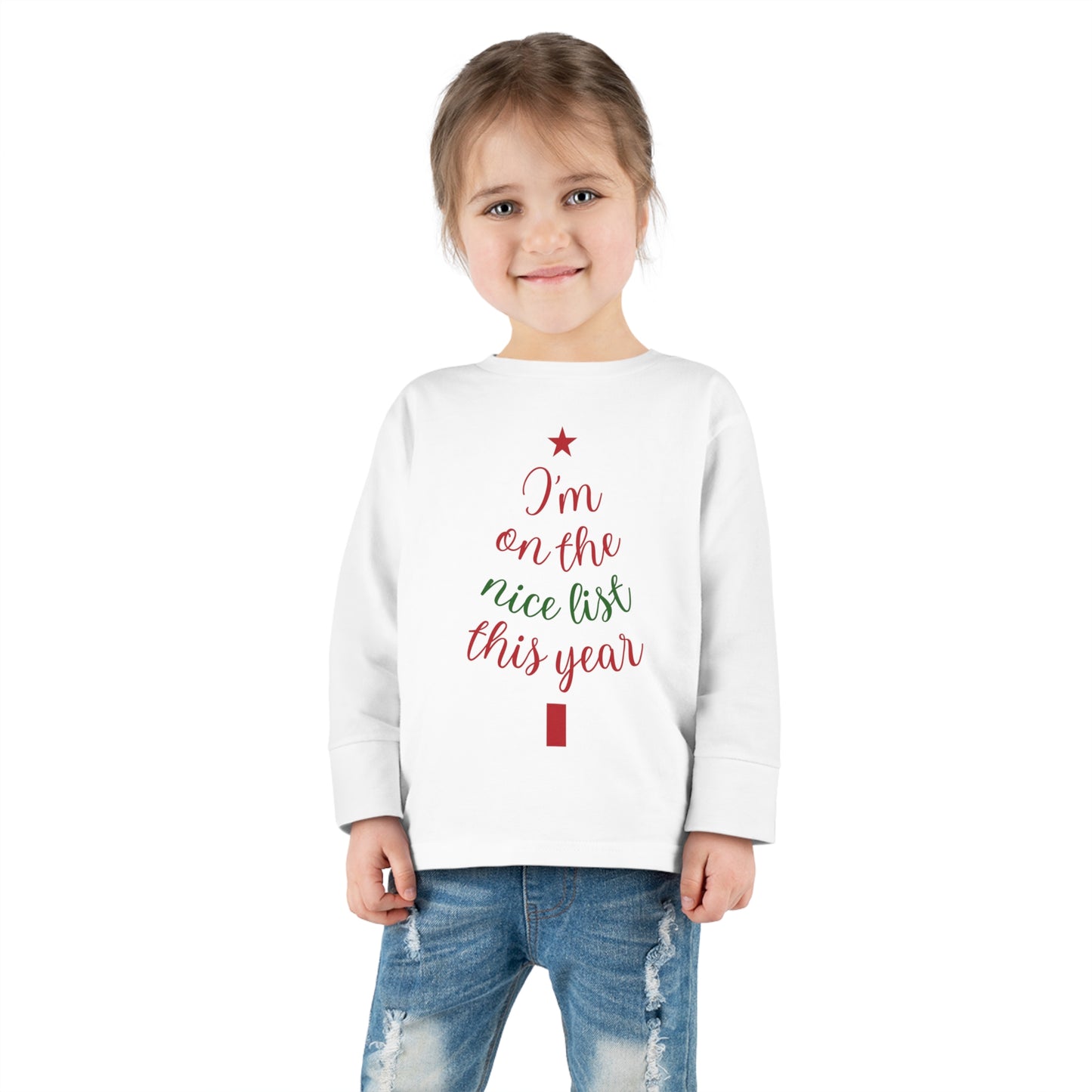 I'm on The Nice List This Year Toddler Long Sleeve Tee