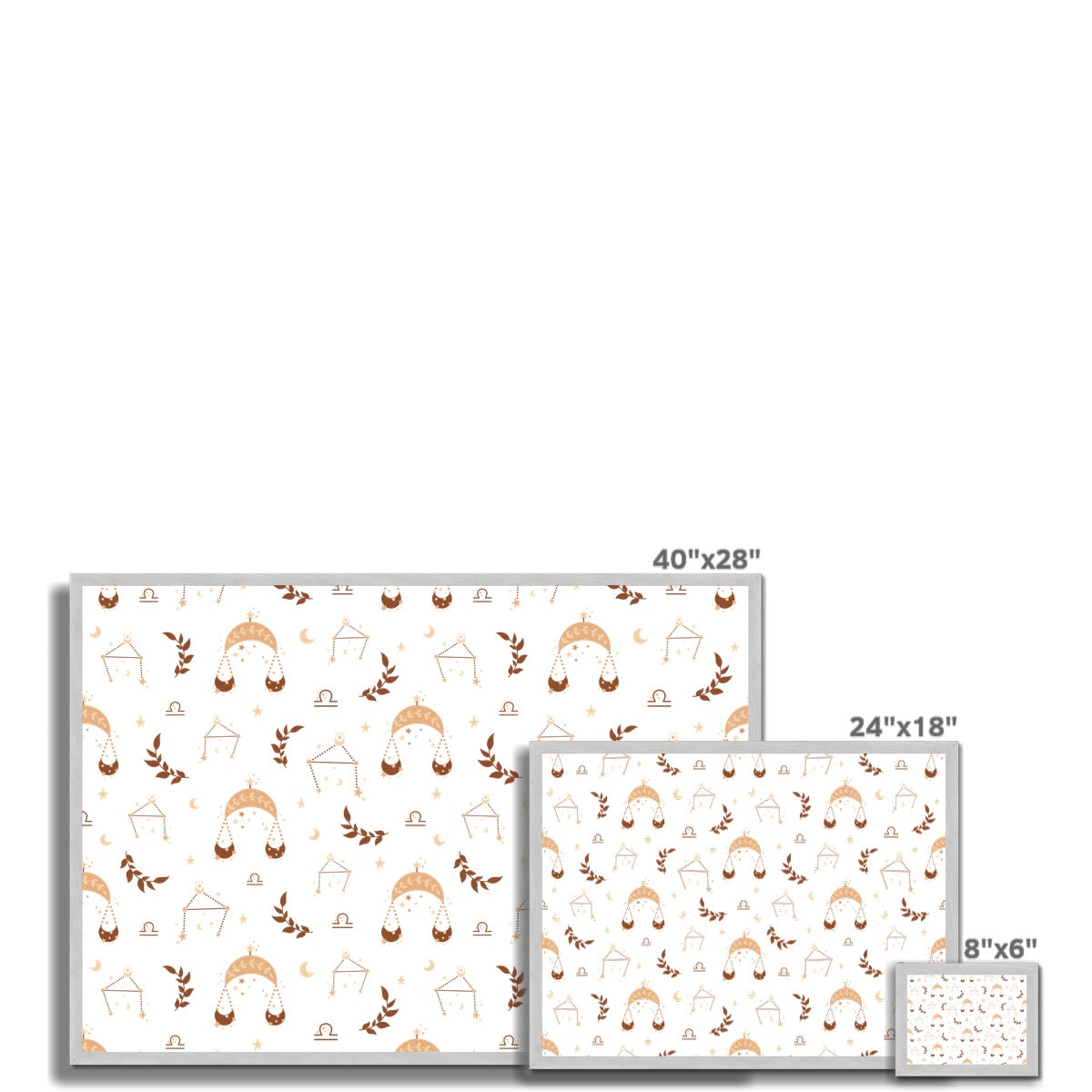 Libra Pattern Antique Framed Print