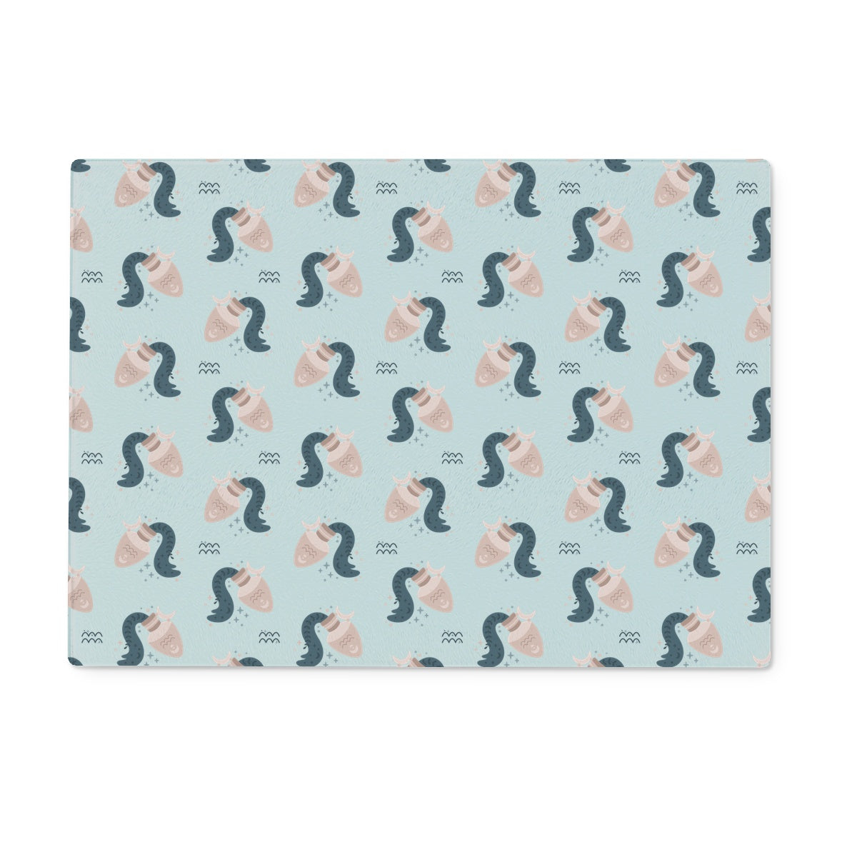 Aquarius Pattern Glass Chopping Board