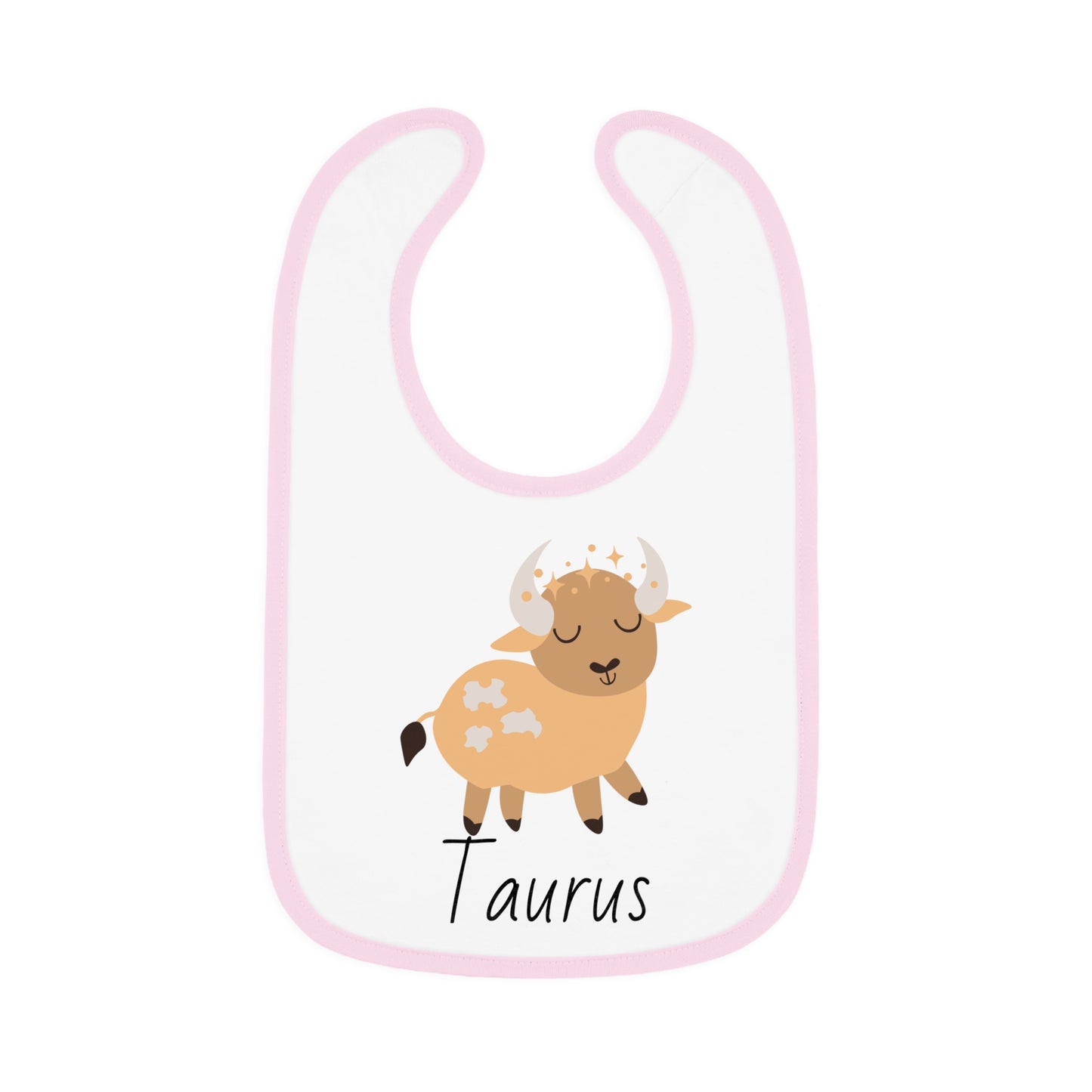 Taurus Bib, Taurus Baby Bib, Zodiac Sign Bib, Baby Contrast Trim Jersey Bib