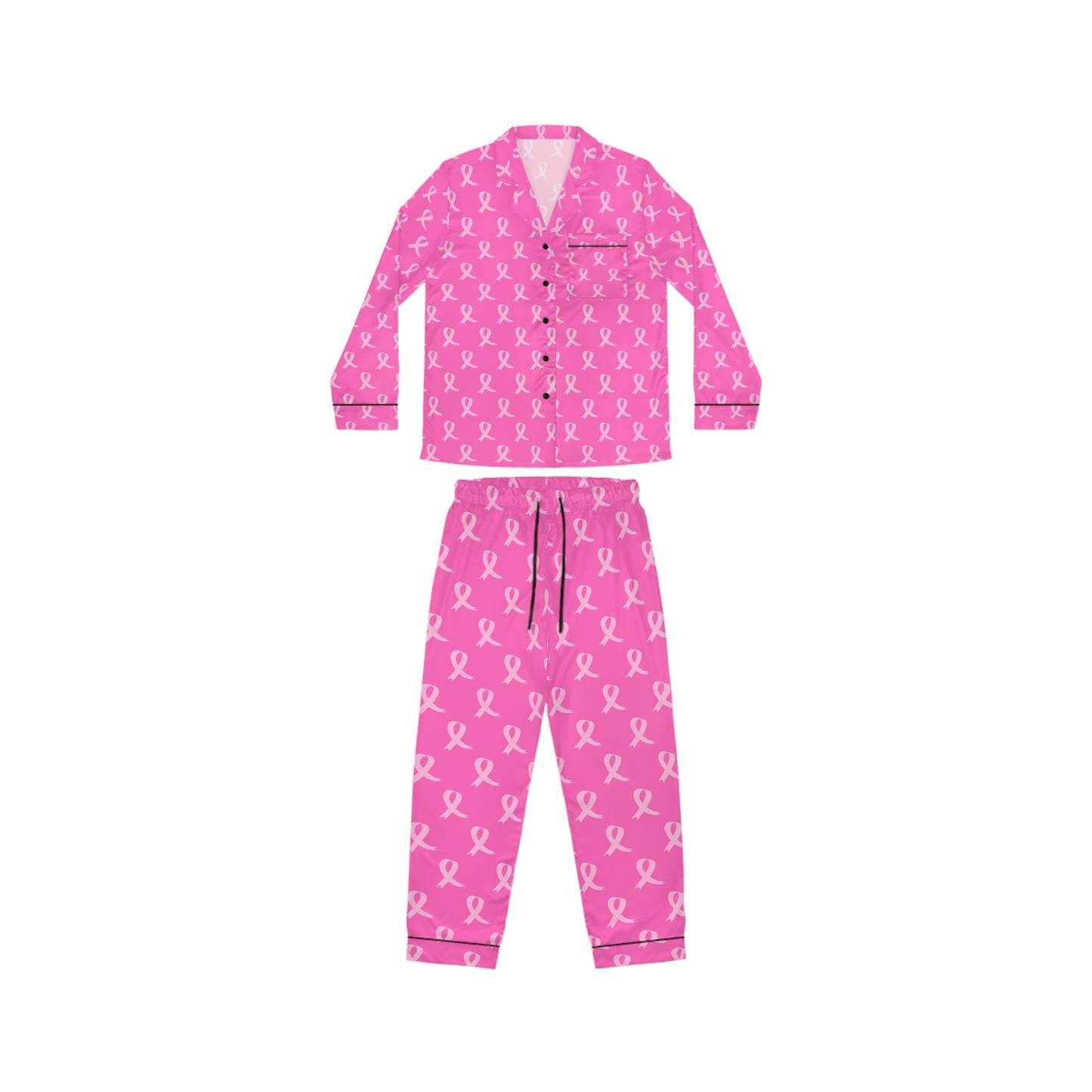 Breast Cancer Awareness Women's Satin Pajamas (AOP)