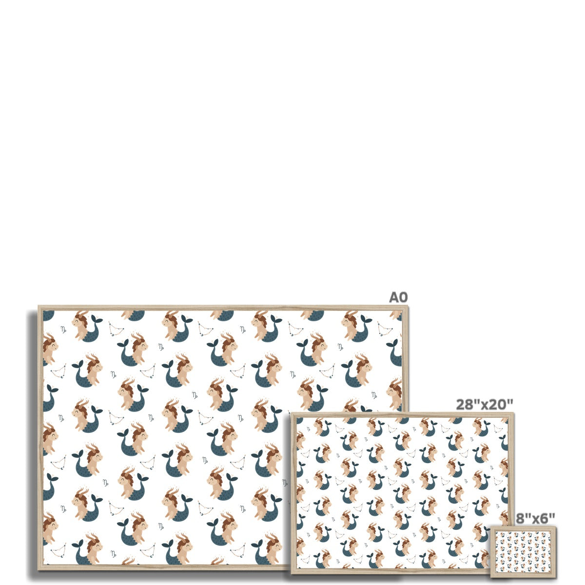 Capricorn Pattern Framed Print