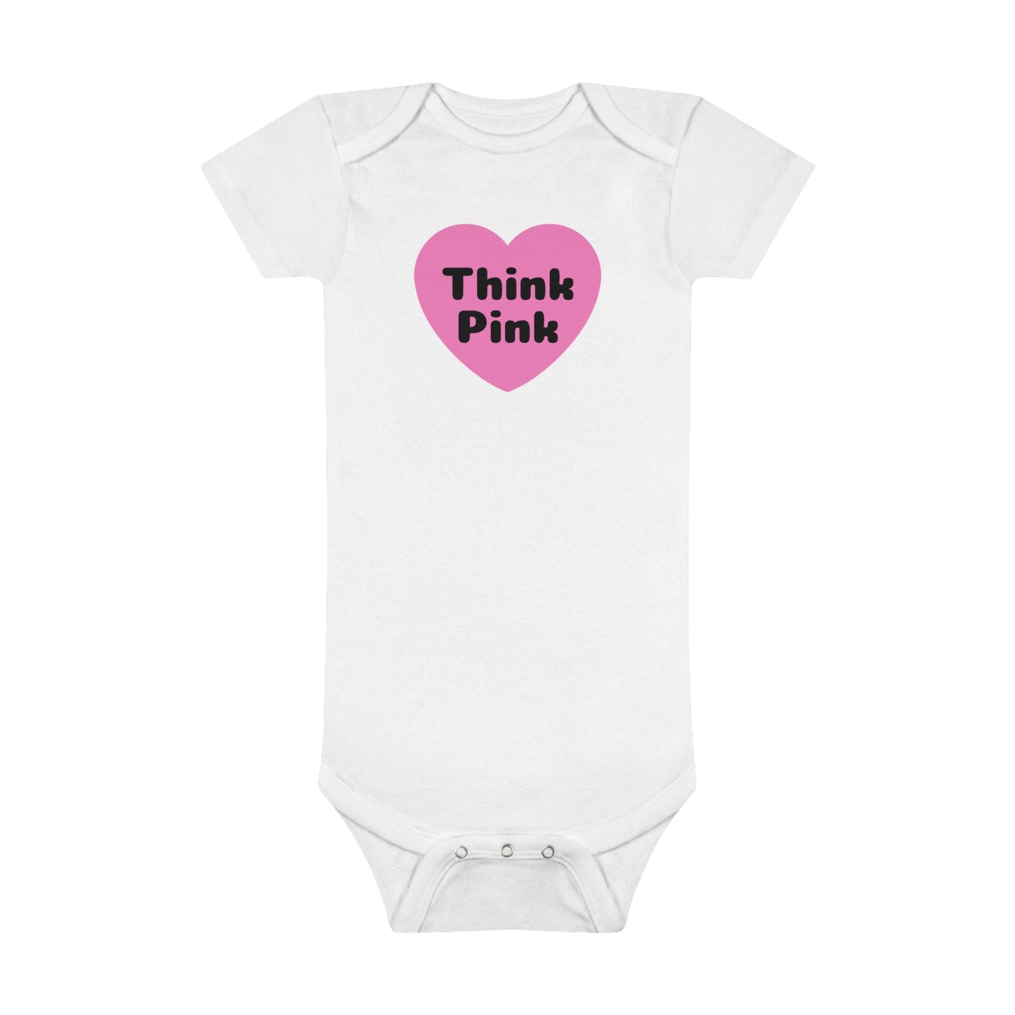 Think Pink, Think Pink Onesie, Think Pink Bodysuit, Think Pink Jumpsuit, Breast Cancer Awareness, Baby Short Sleeve Onesie®