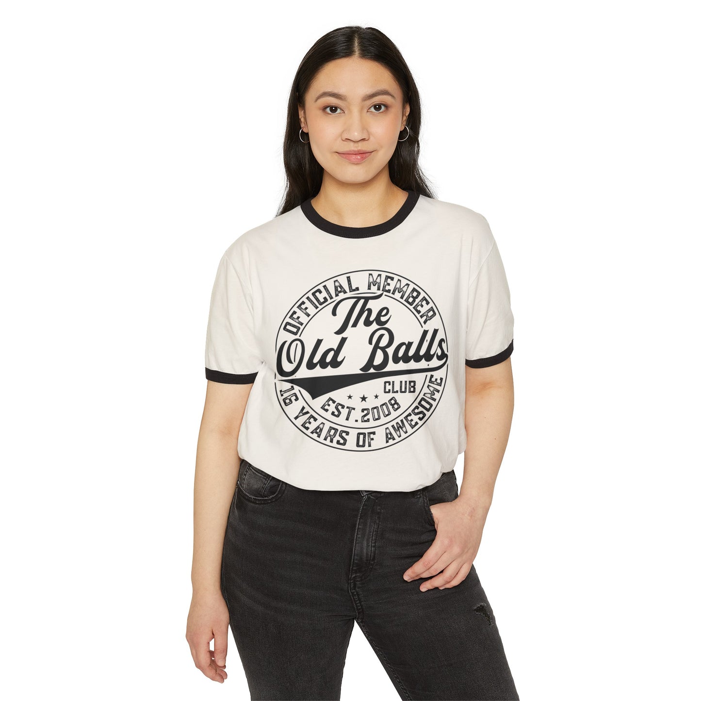 The Oddballs Club, 16 Years of Awesome, 16th birthday tee, 16th birthday ringer tee, Unisex Cotton Ringer T-Shirt