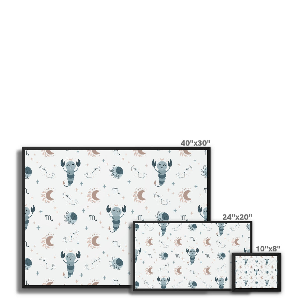 Scorpio Pattern Framed Canvas