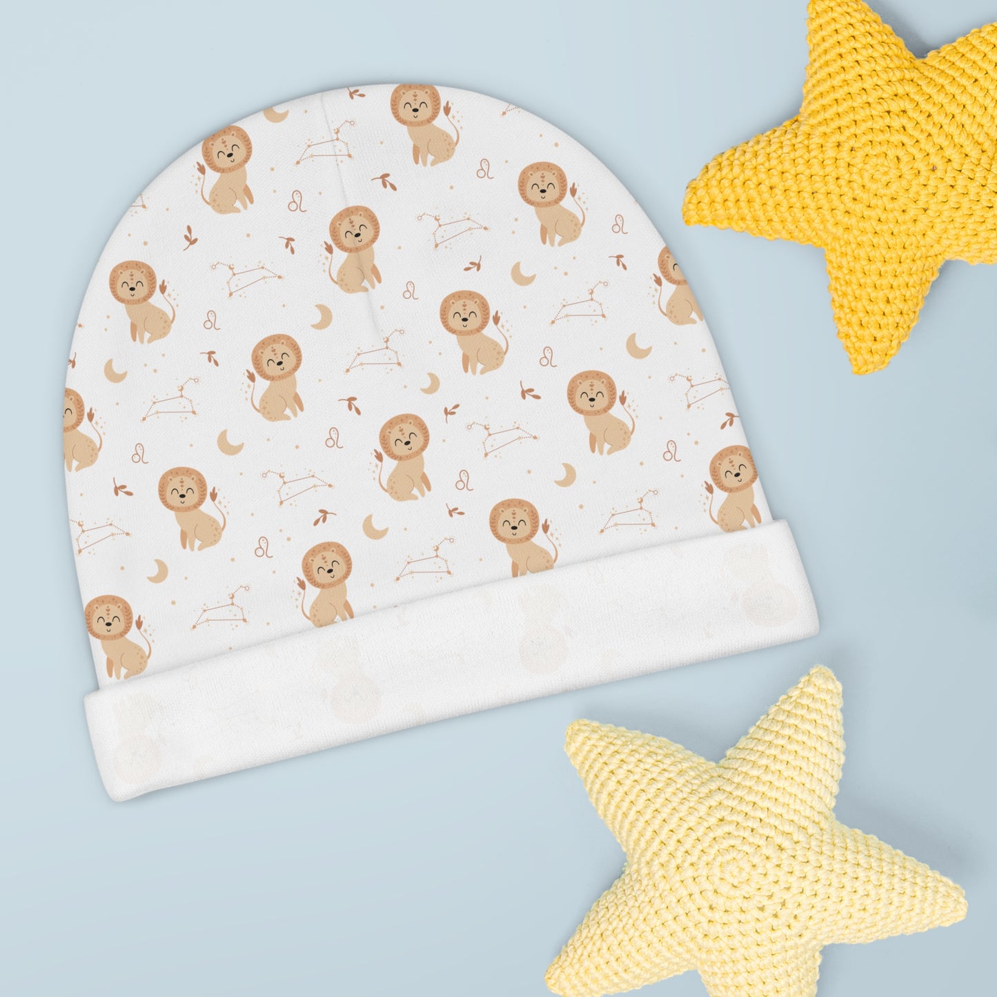 Leo Beanie, Leo Baby Beanie, Birth Month Beanie, Zodiac Beanie, Baby Beanie (AOP)