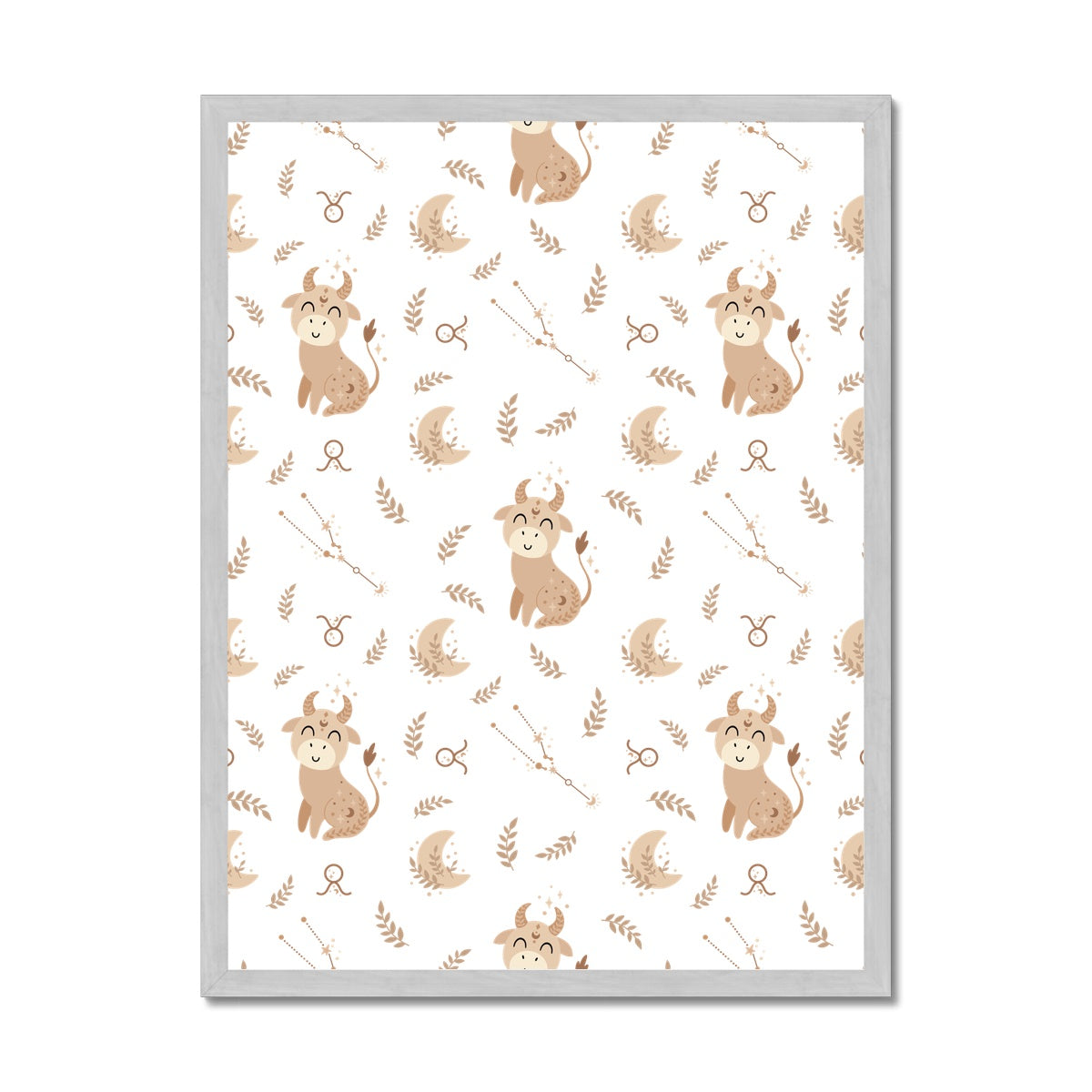 Taurus Pattern Antique Framed Print
