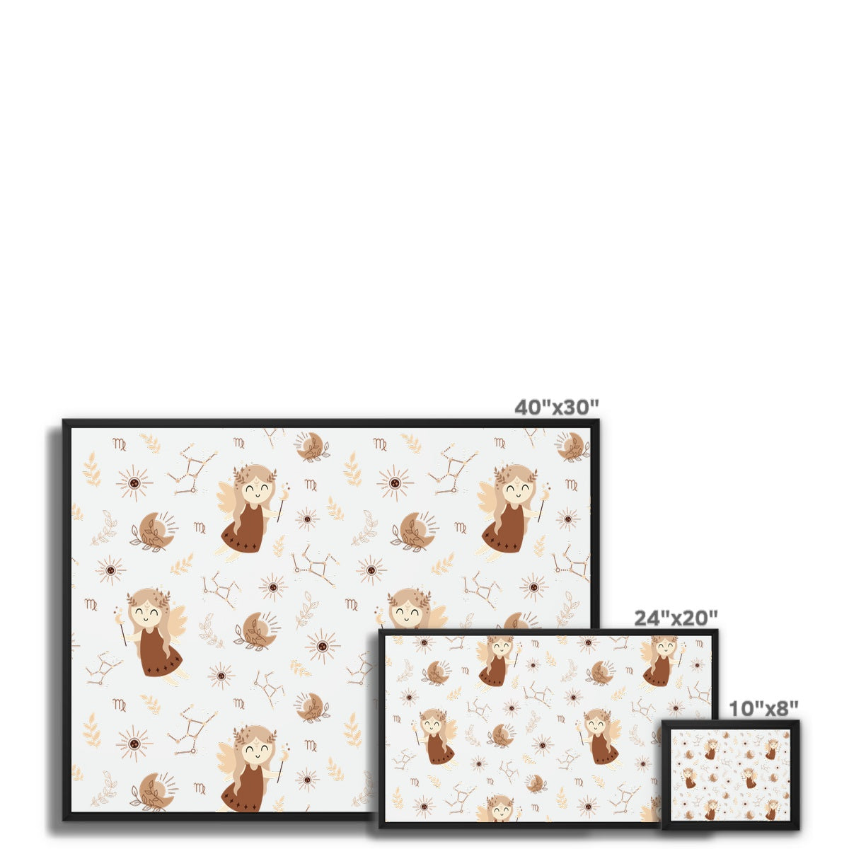 Virgo Pattern Framed Canvas