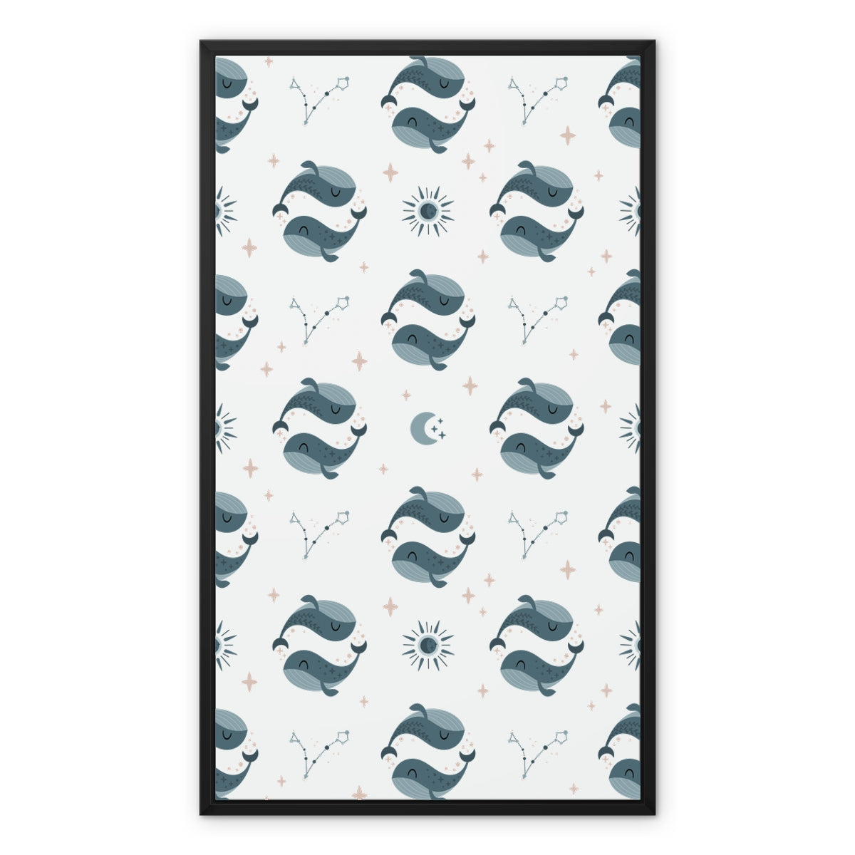 Pisces Pattern Framed Canvas