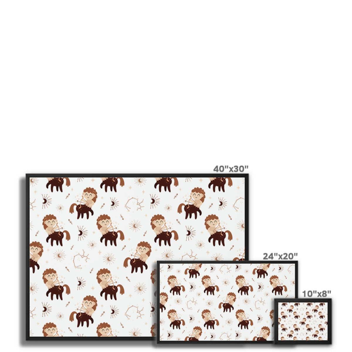 Sagittarius Pattern Framed Canvas