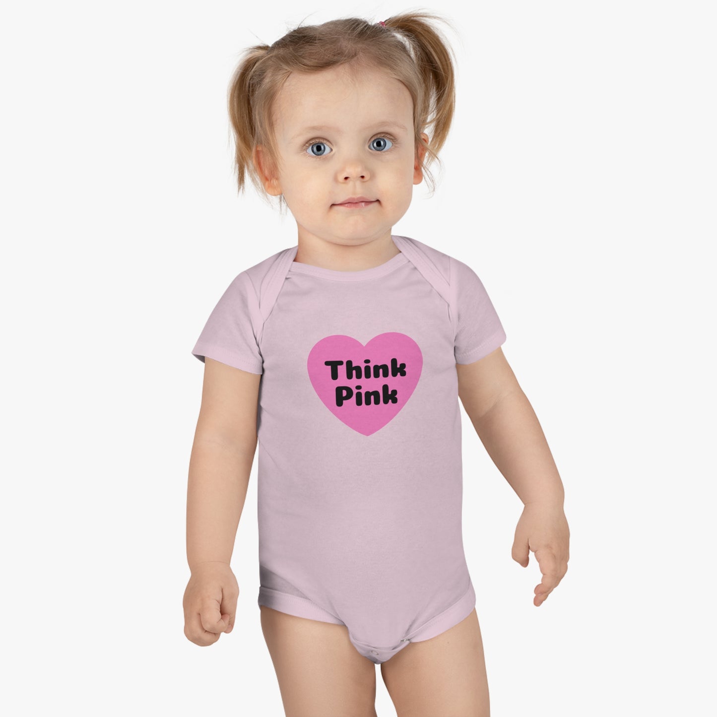 Think Pink, Think Pink Onesie, Think Pink Bodysuit, Think Pink Jumpsuit, Breast Cancer Awareness, Baby Short Sleeve Onesie®