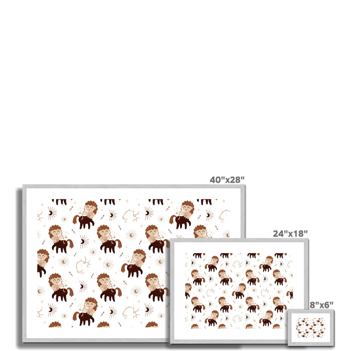 Sagittarius Pattern Antique Framed & Mounted Print