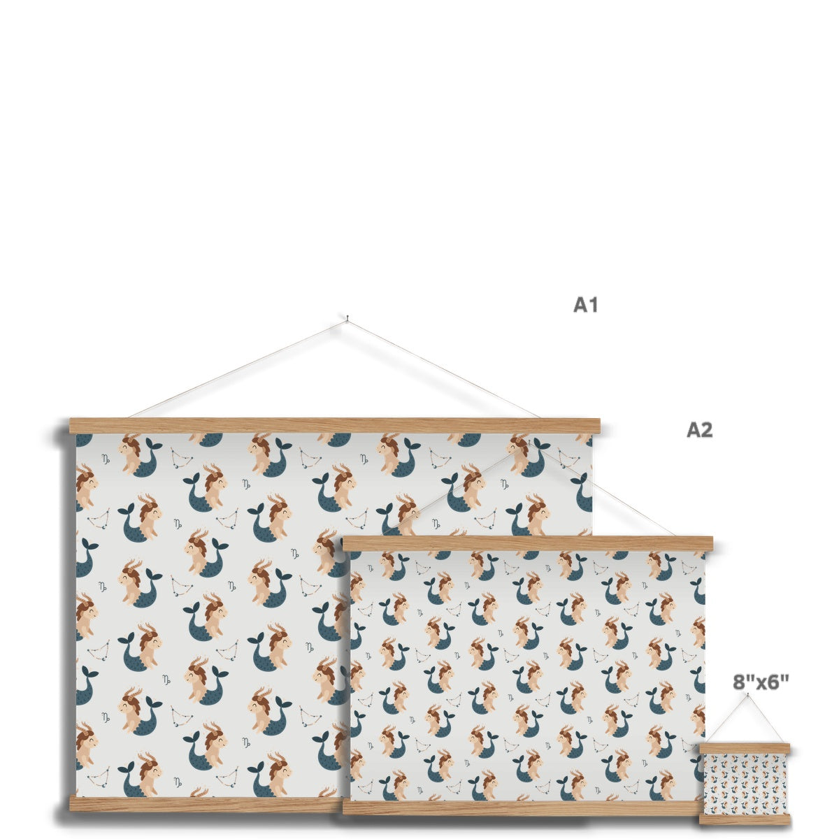 Capricorn Pattern Fine Art Print with Hanger