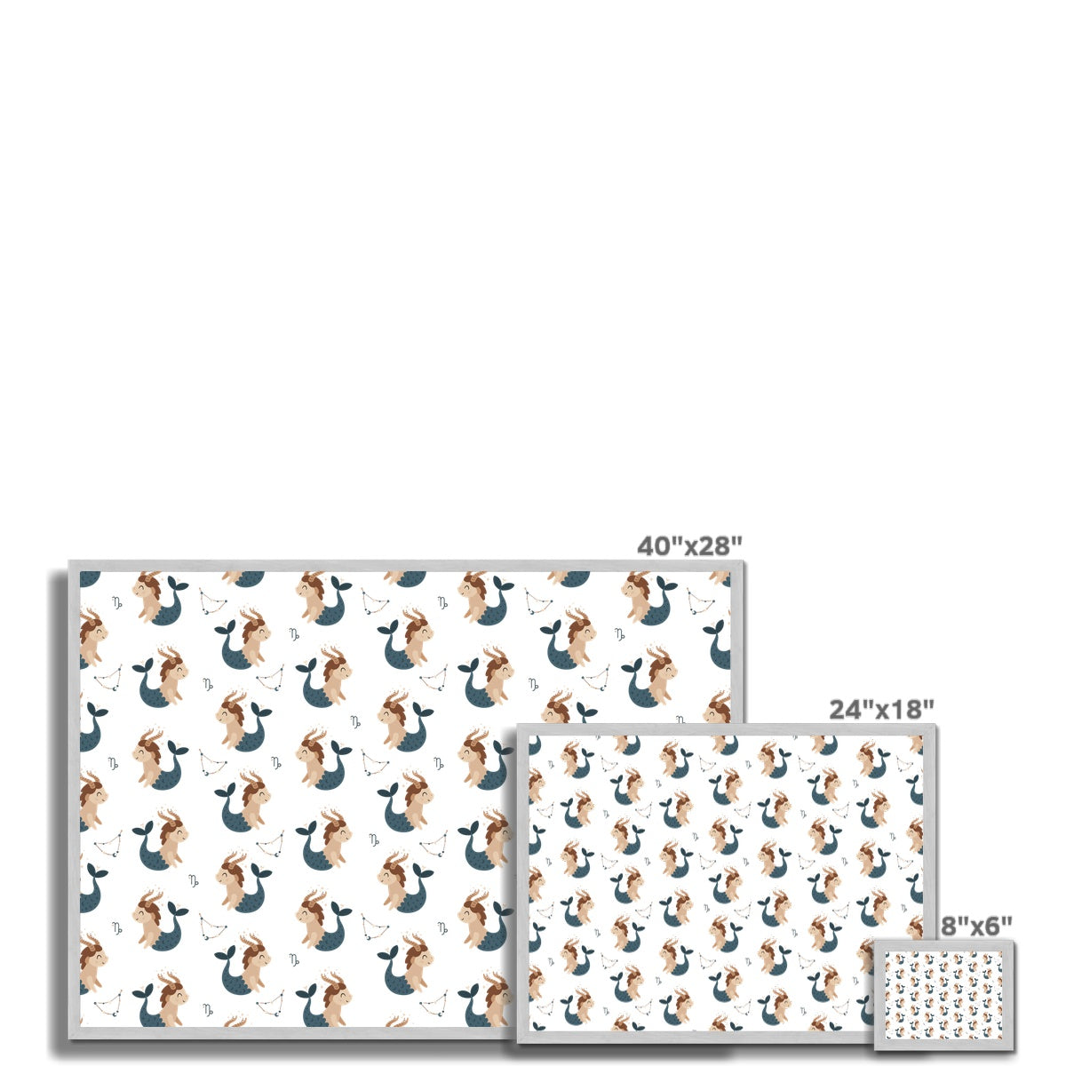 Capricorn Pattern Antique Framed Print