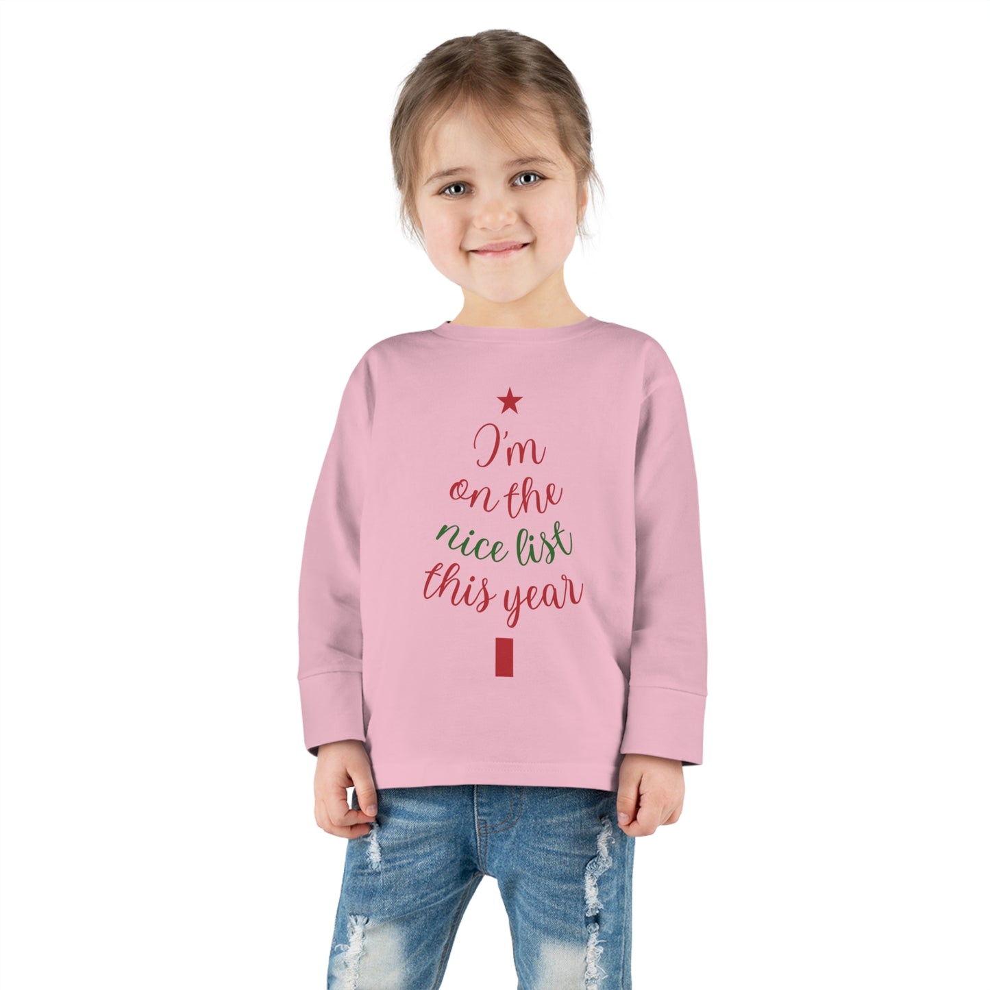 I'm on The Nice List This Year Toddler Long Sleeve Tee