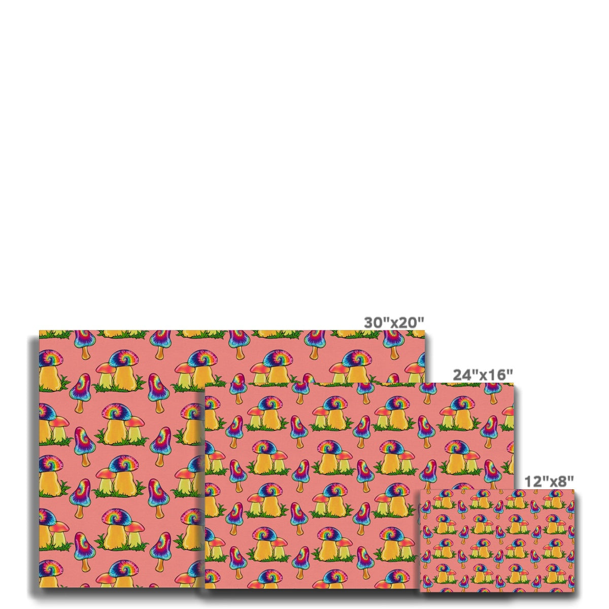 Retro Mushroom Pattern - Pink Eco Canvas