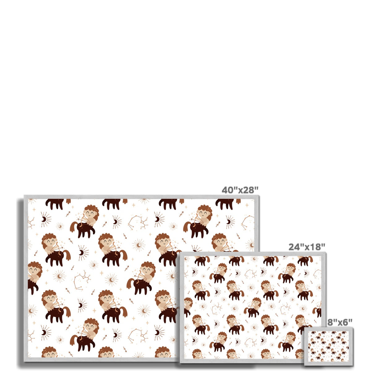 Sagittarius Pattern Antique Framed Print