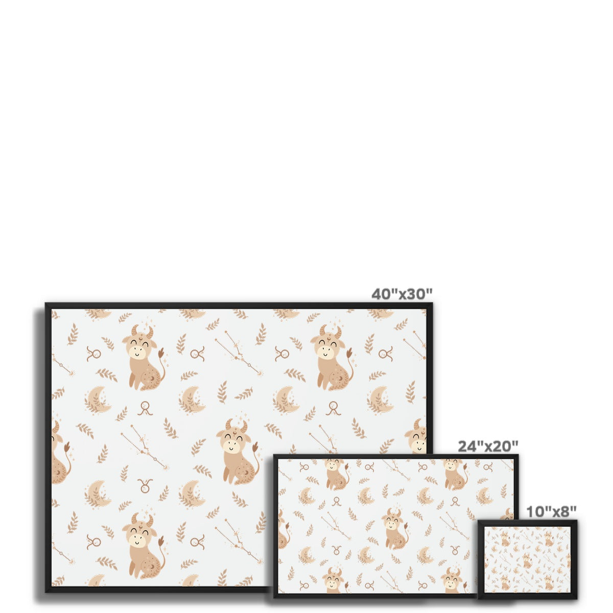 Taurus Pattern Framed Canvas