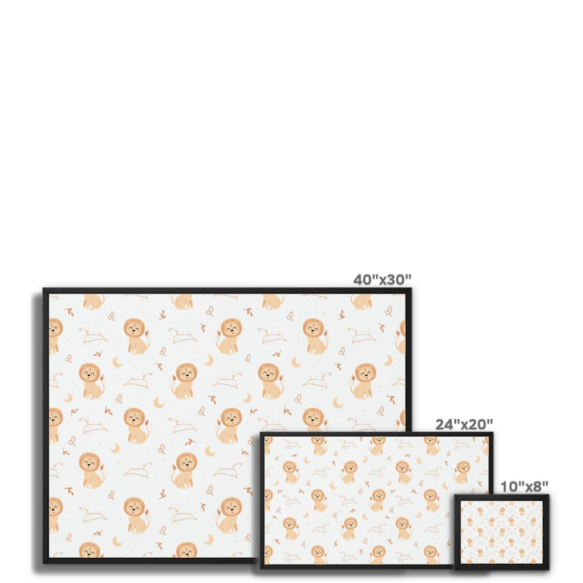 Leo Pattern Framed Canvas