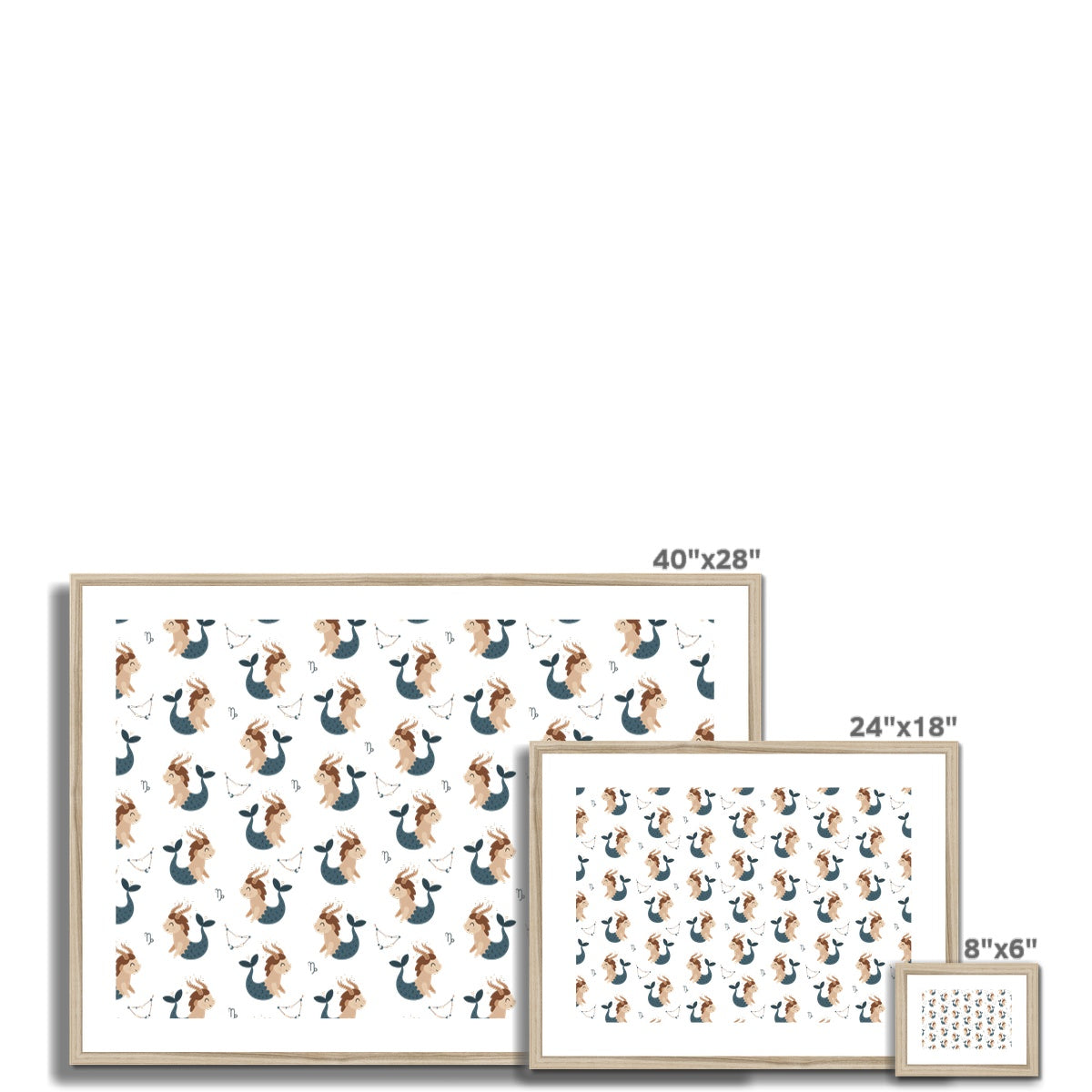 Capricorn Pattern Framed & Mounted Print