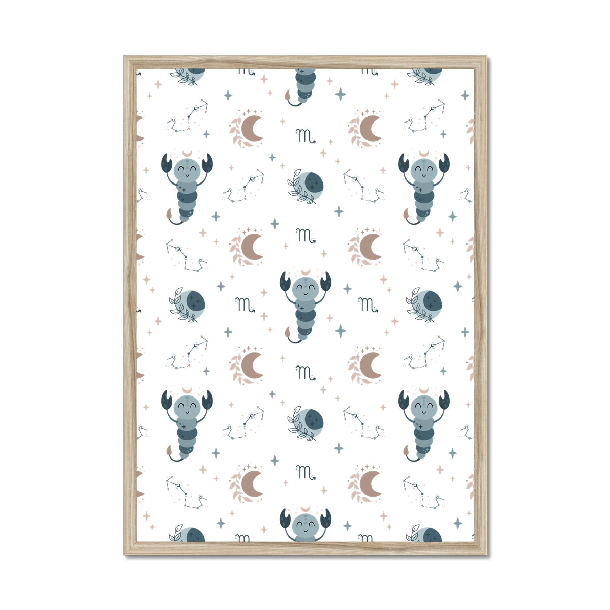 Scorpio Pattern Framed Print