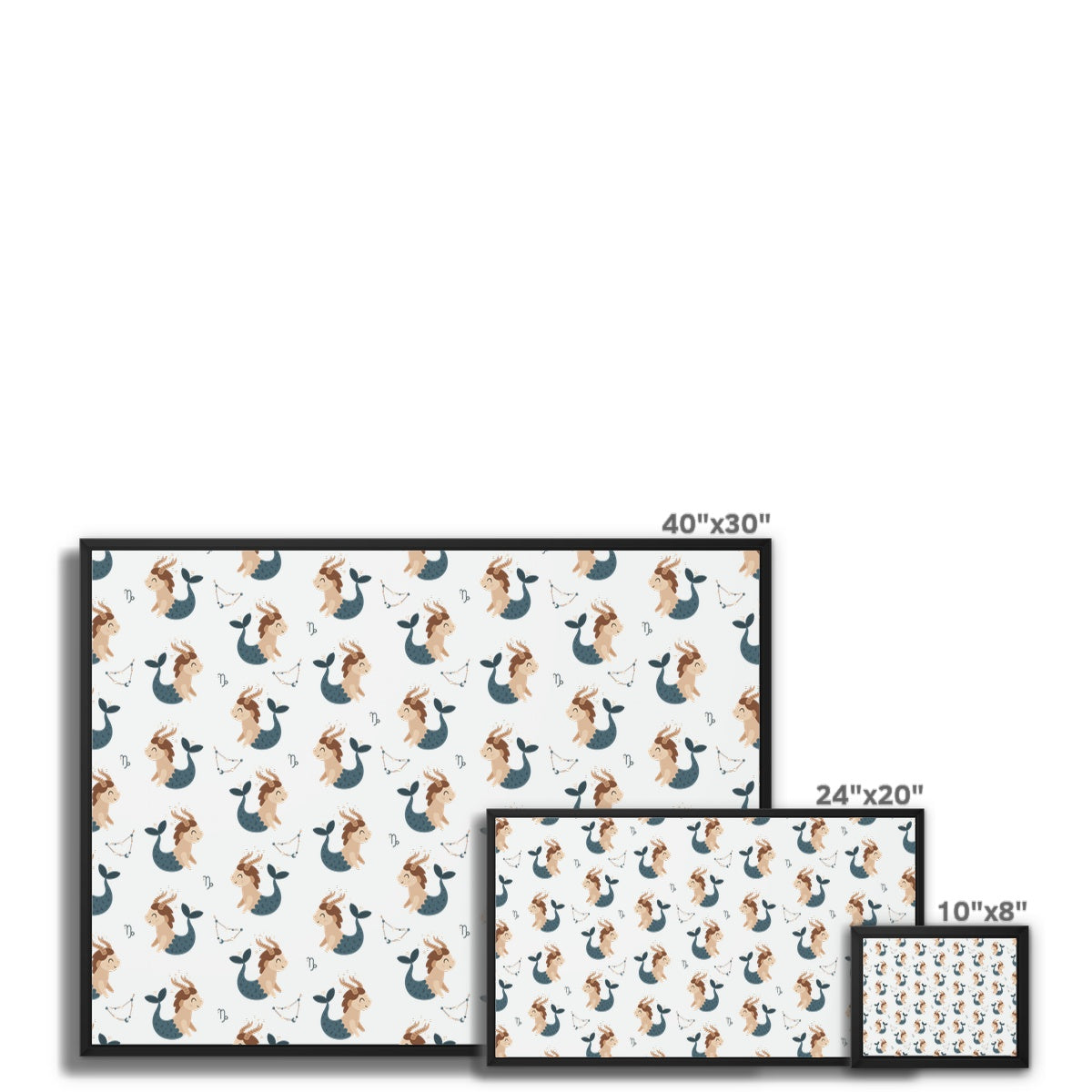 Capricorn Pattern Framed Canvas