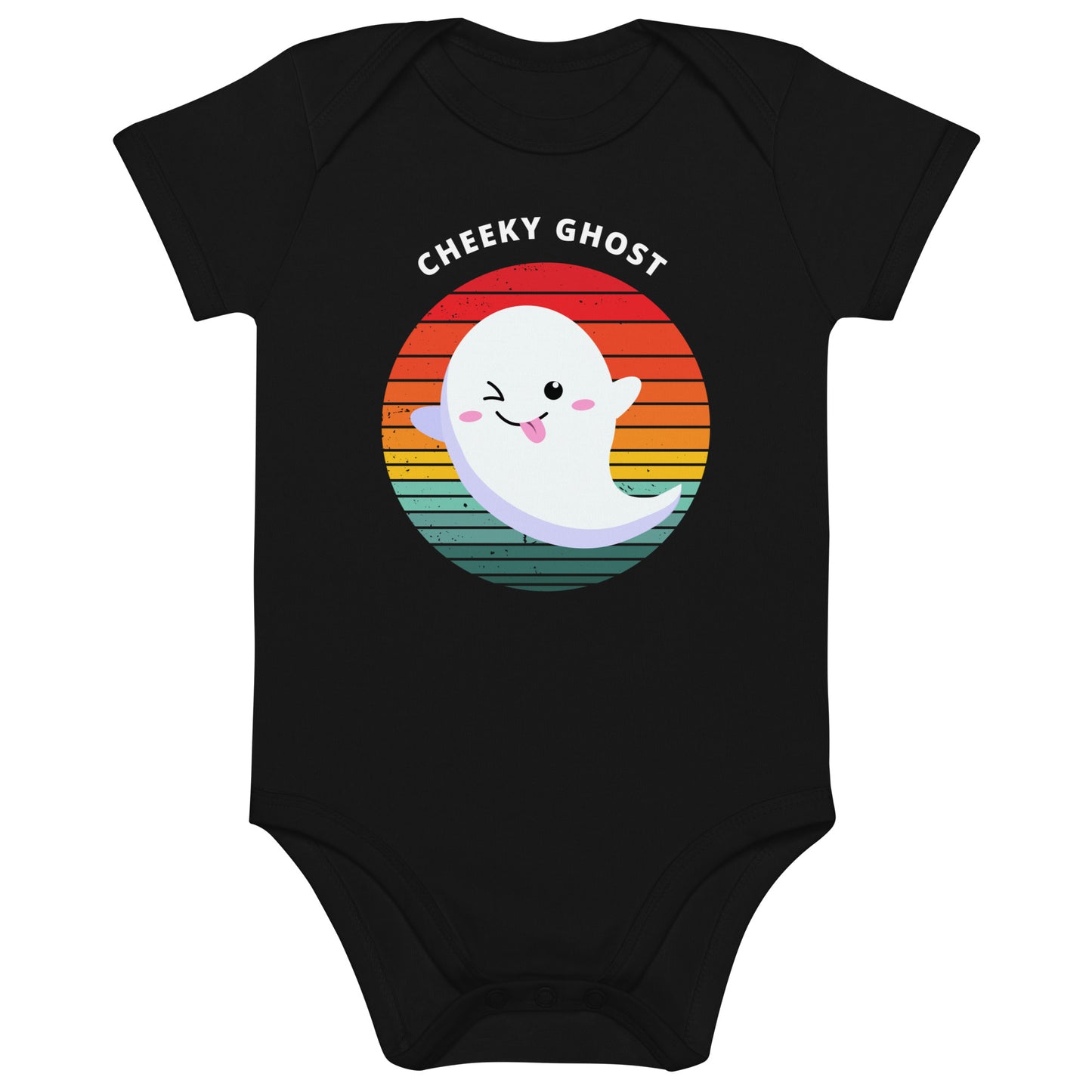 Cheeky Ghost Sunset Halloween Organic cotton baby bodysuit