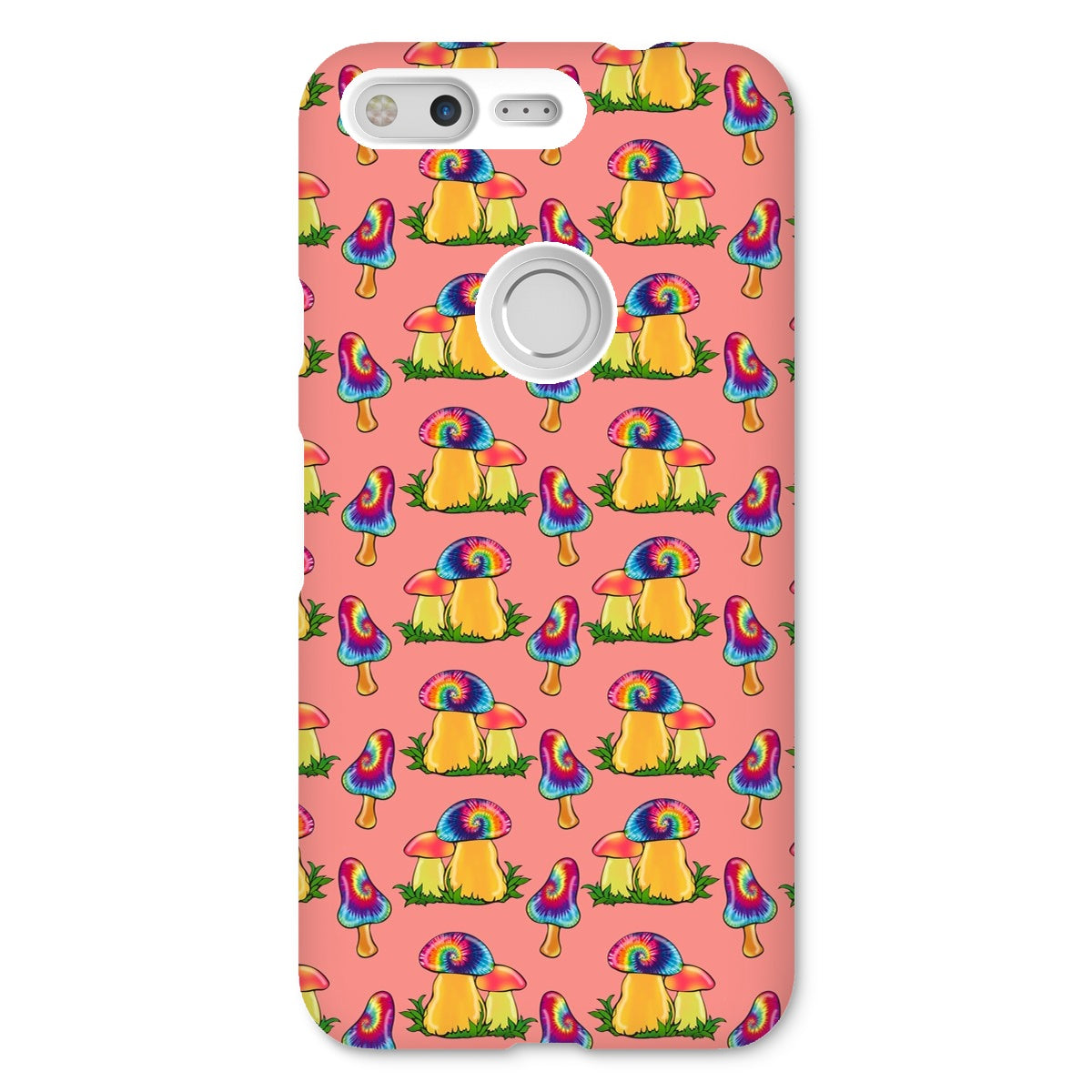 Retro Mushroom Pattern - Pink Snap Phone Case