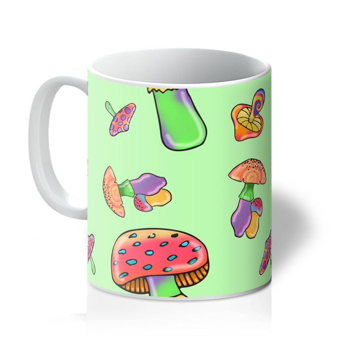 Retro Mushroom Pattern - Green Mug