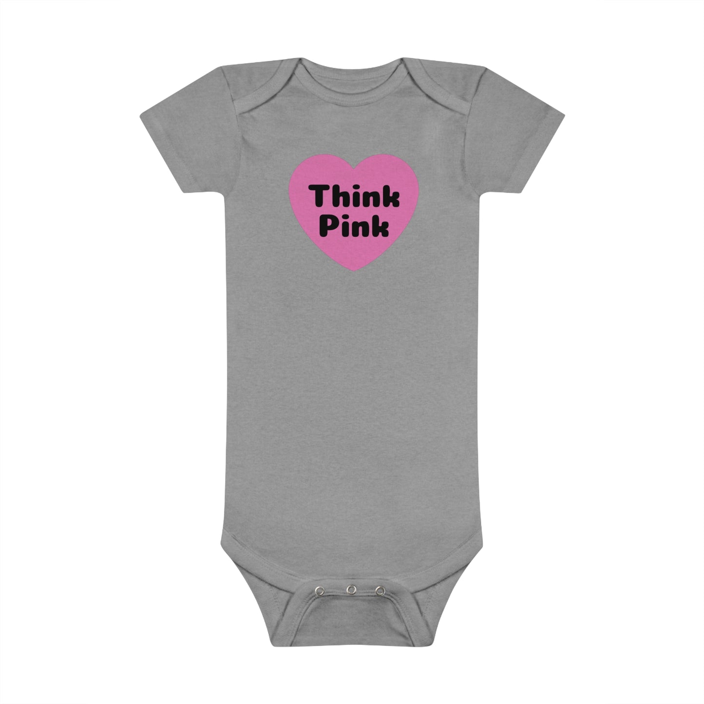 Think Pink, Think Pink Onesie, Think Pink Bodysuit, Think Pink Jumpsuit, Breast Cancer Awareness,  Baby Short Sleeve Onesie®