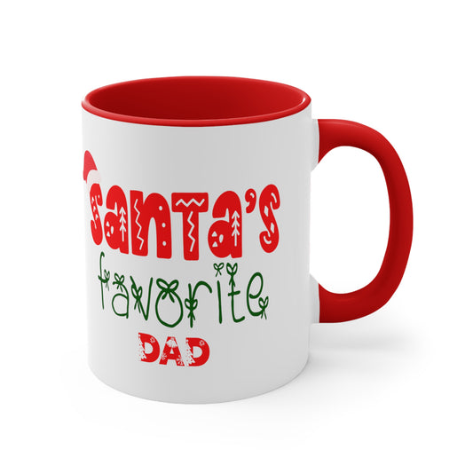 Santa's Favorite Dad Accent Coffee Mug, 11oz