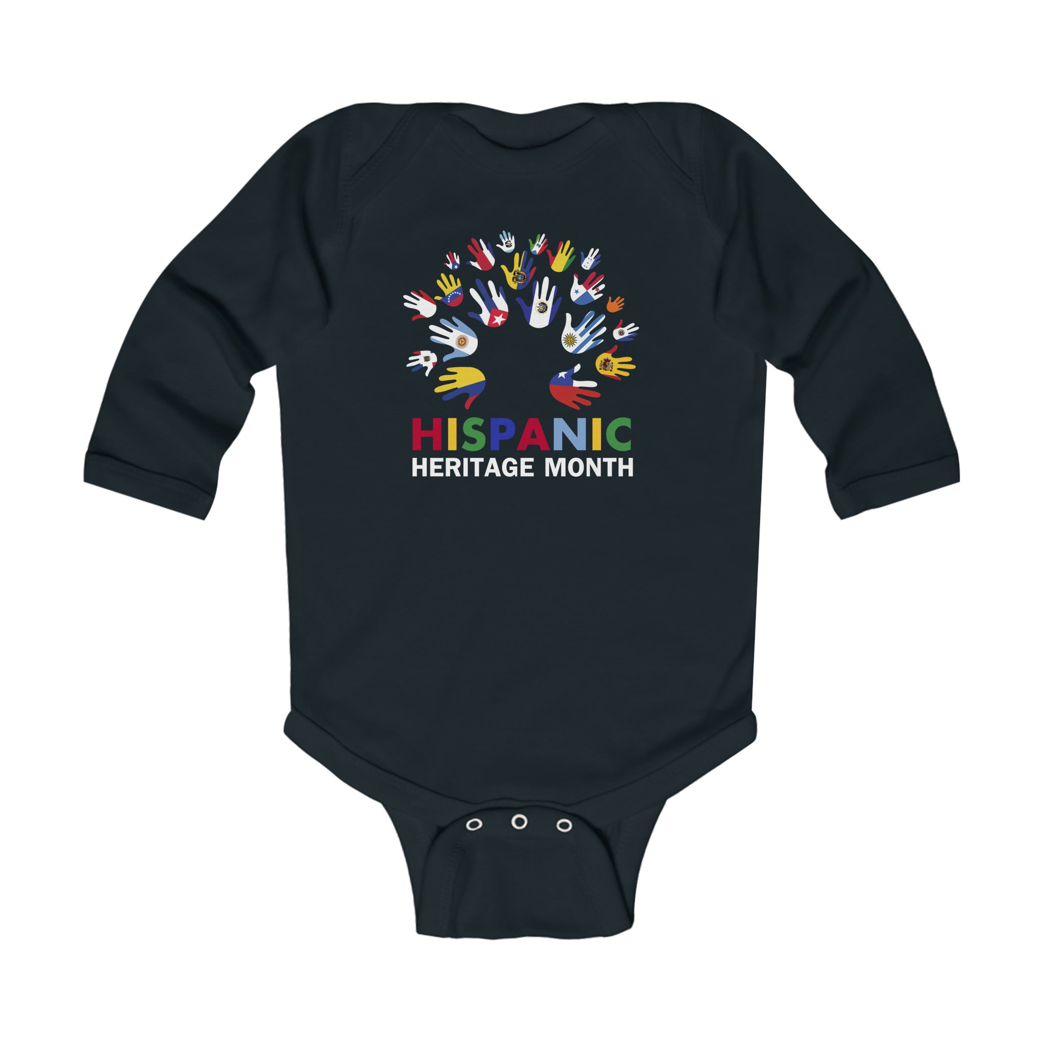 Rainbow Hands - Hispanic Heritage Month Infant Long Sleeve Bodysuit