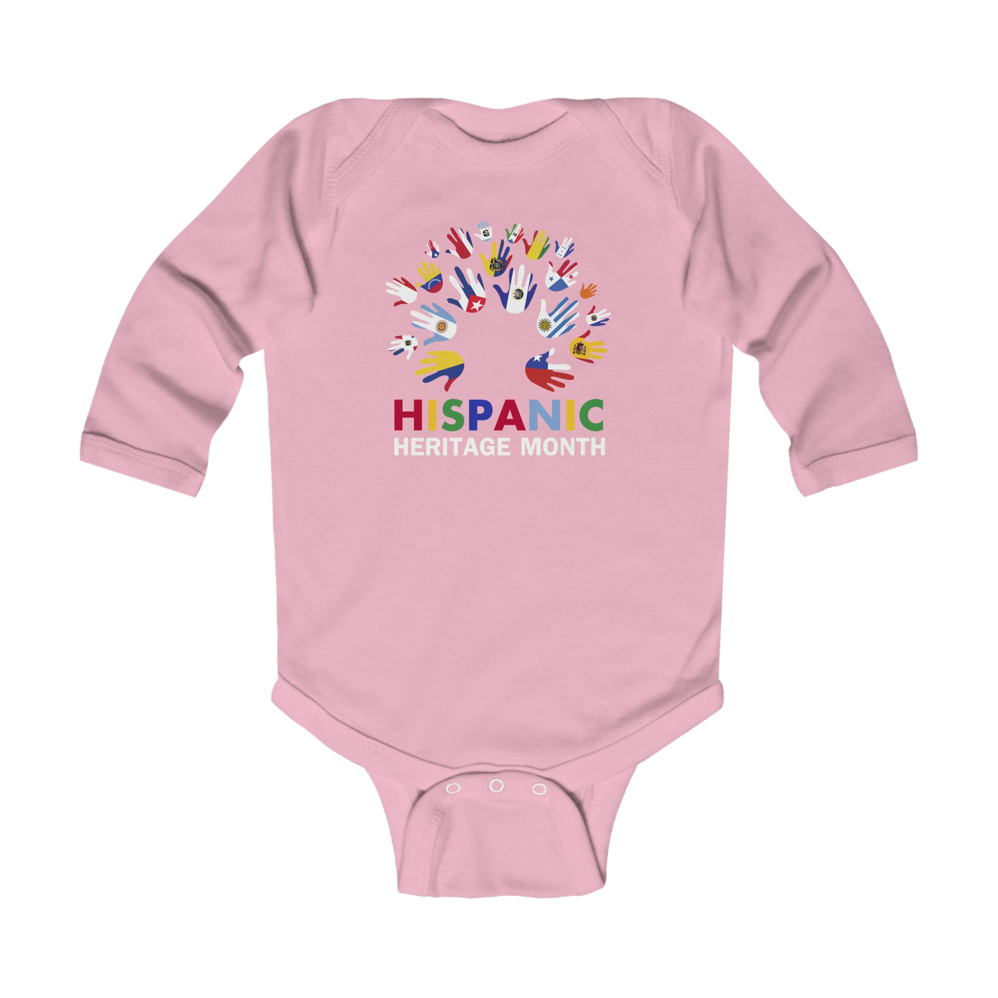 Rainbow Hands - Hispanic Heritage Month Infant Long Sleeve Bodysuit