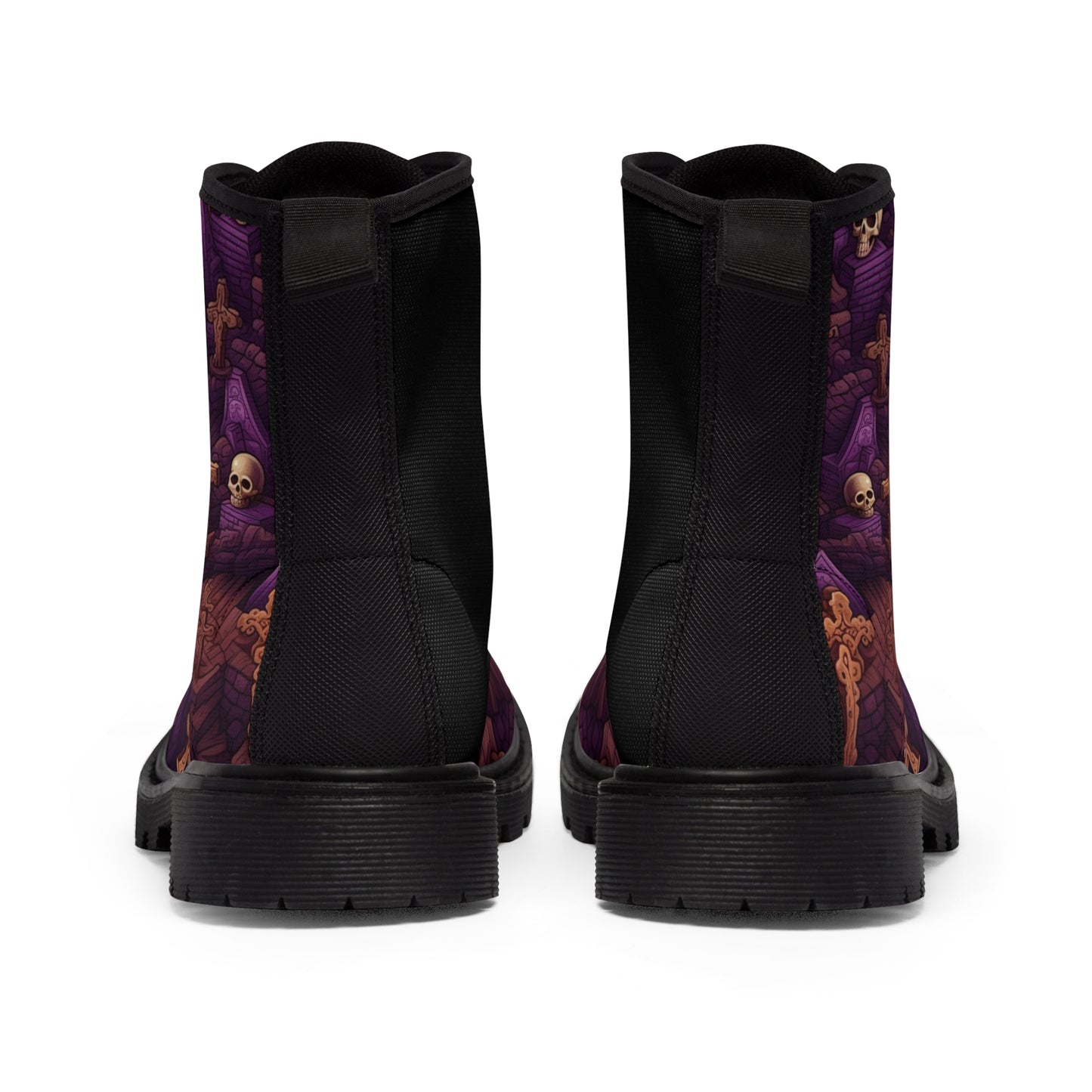 Skulls & Crosses Halloween Men's Canvas Boots