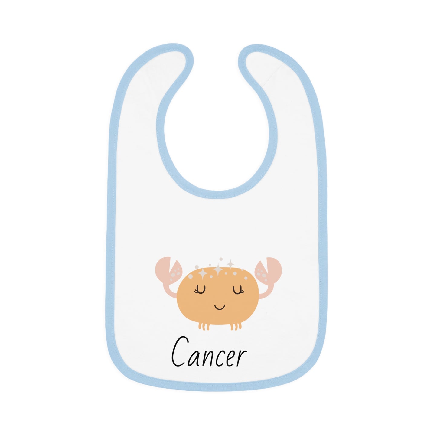 Cancer Bib, Cancer Baby Bib, Zodiac Sign Bib, Baby Contrast Trim Jersey Bib