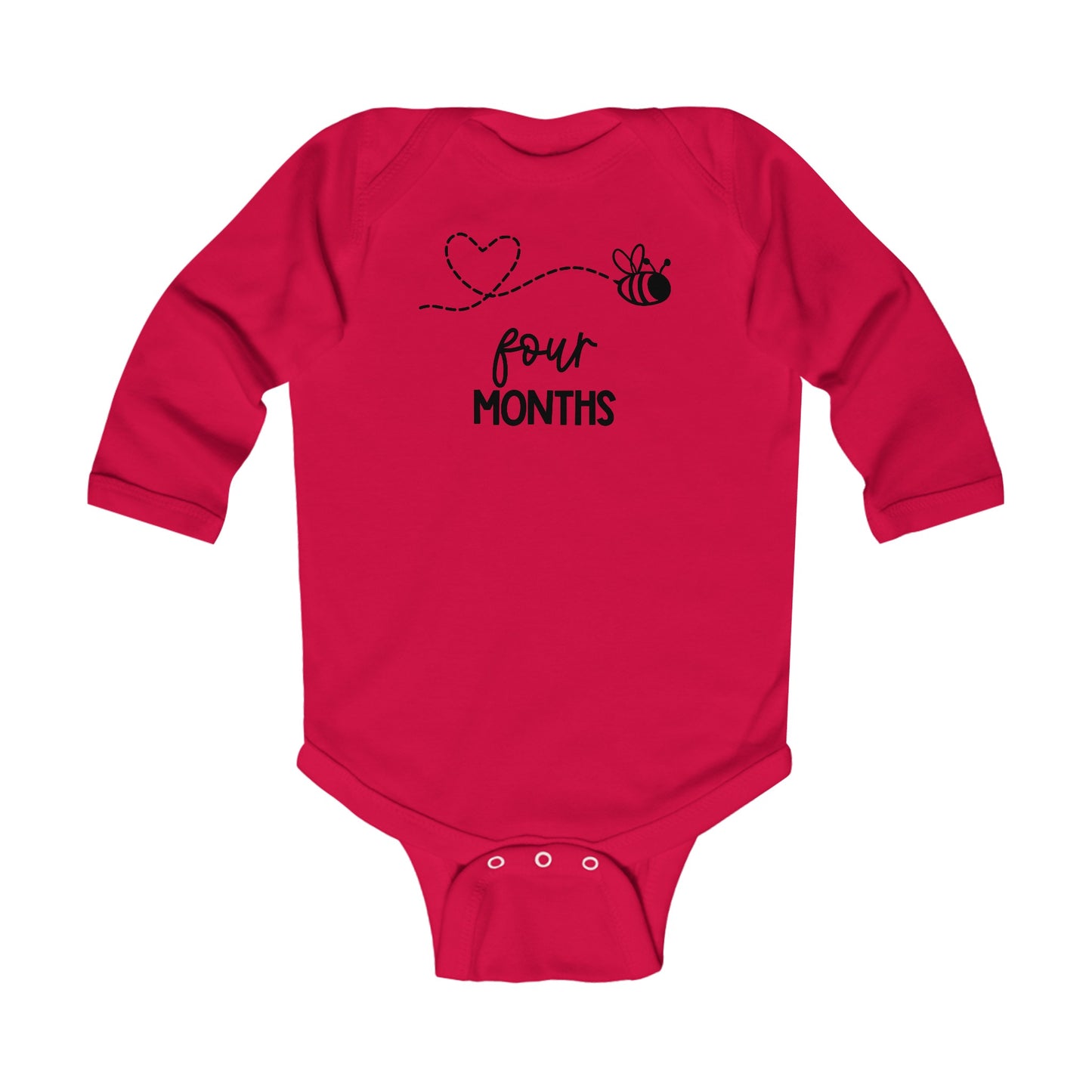 Four Months, Four Months Old, Month Milestones, Baby Milestones, Infant Long Sleeve Bodysuit