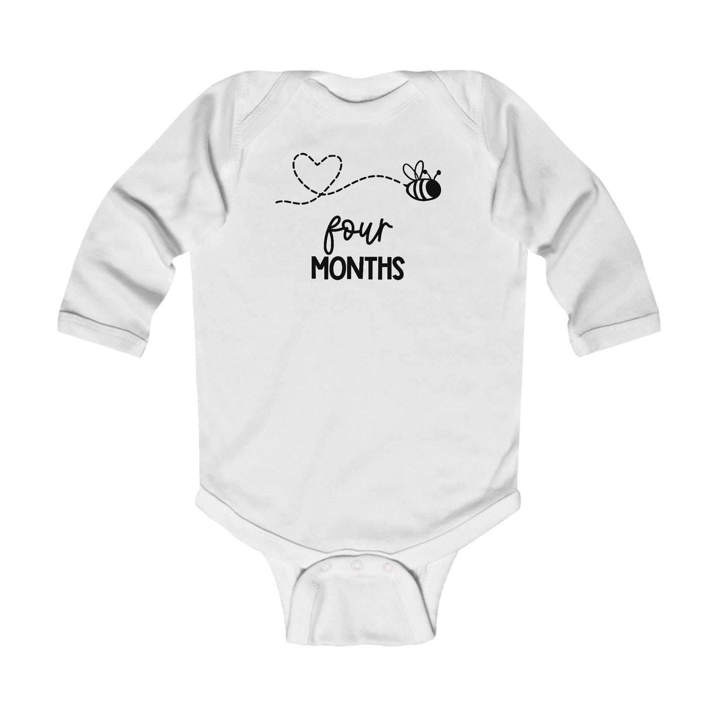 Four Months, Four Months Old, Month Milestones, Baby Milestones, Infant Long Sleeve Bodysuit