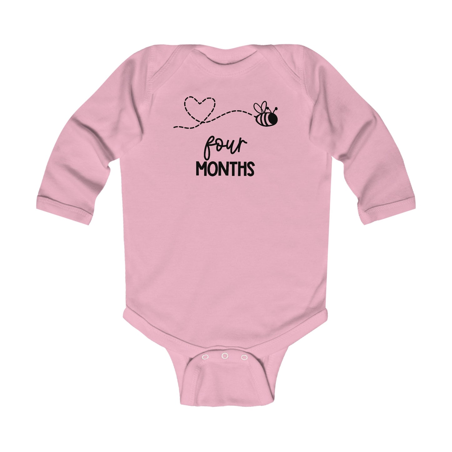 Four Months, Four Months Old, Month Milestones, Baby Milestones, Infant Long Sleeve Bodysuit